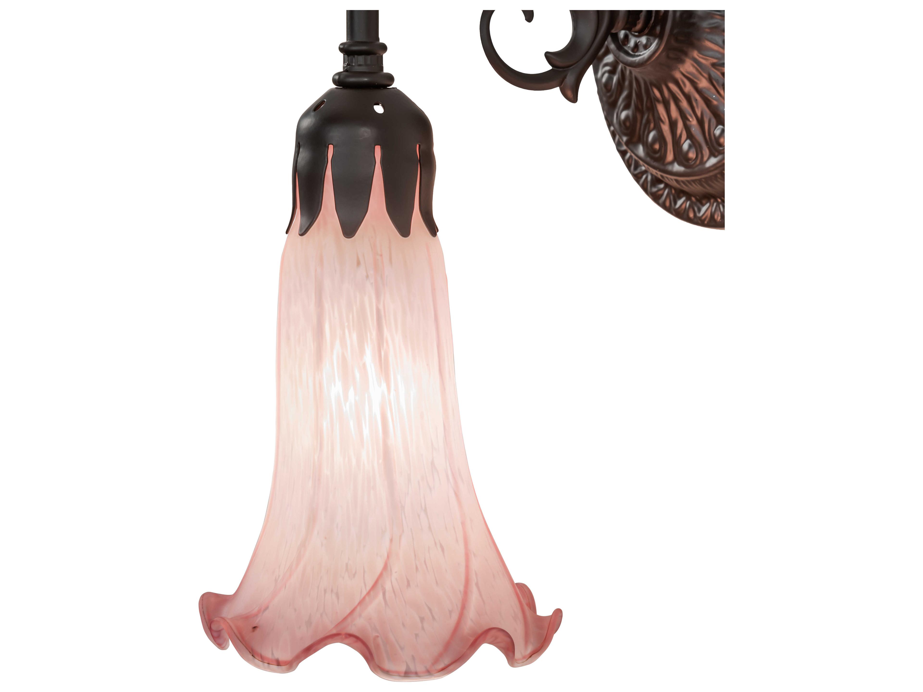 Meyda Pond Lily 1-Light Oil Rubbed Bronze Glass Wall Sconce