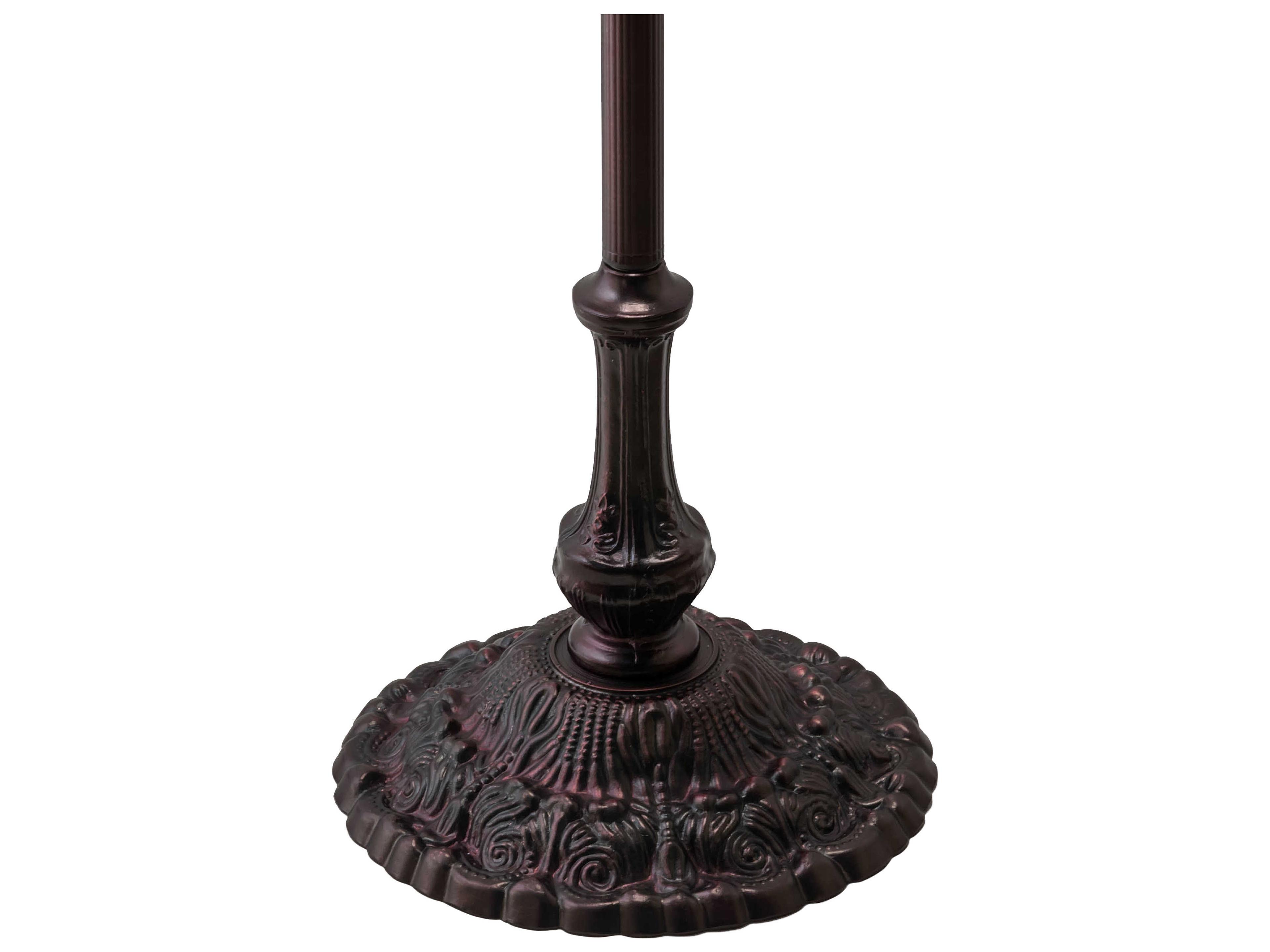 Meyda Roseborder Glass Tiffany Mahogany Bronze Floor Lamp