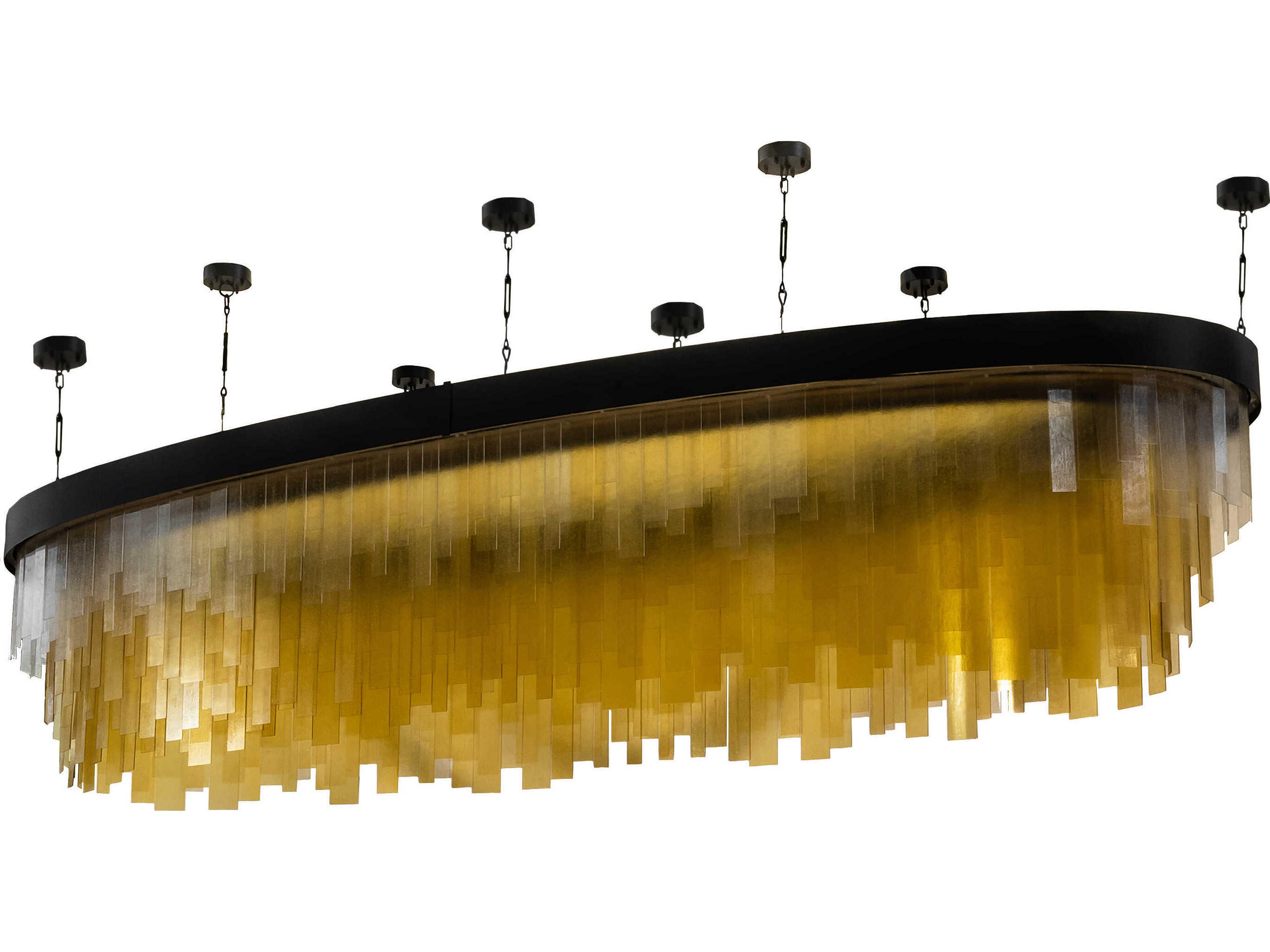 Meyda Steel Glass LED Linear Round Island Pendant