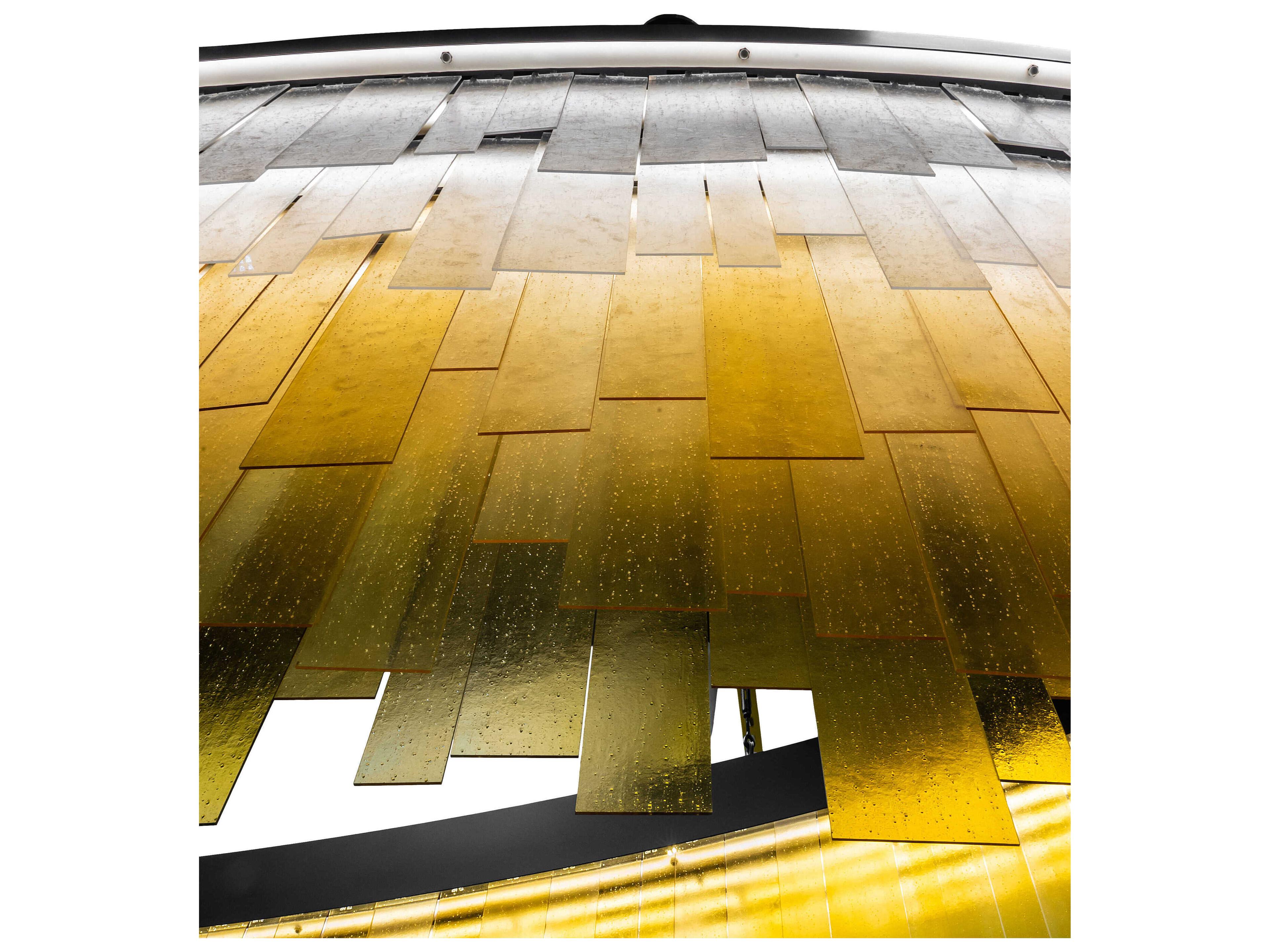 Meyda Steel Glass LED Linear Round Island Pendant