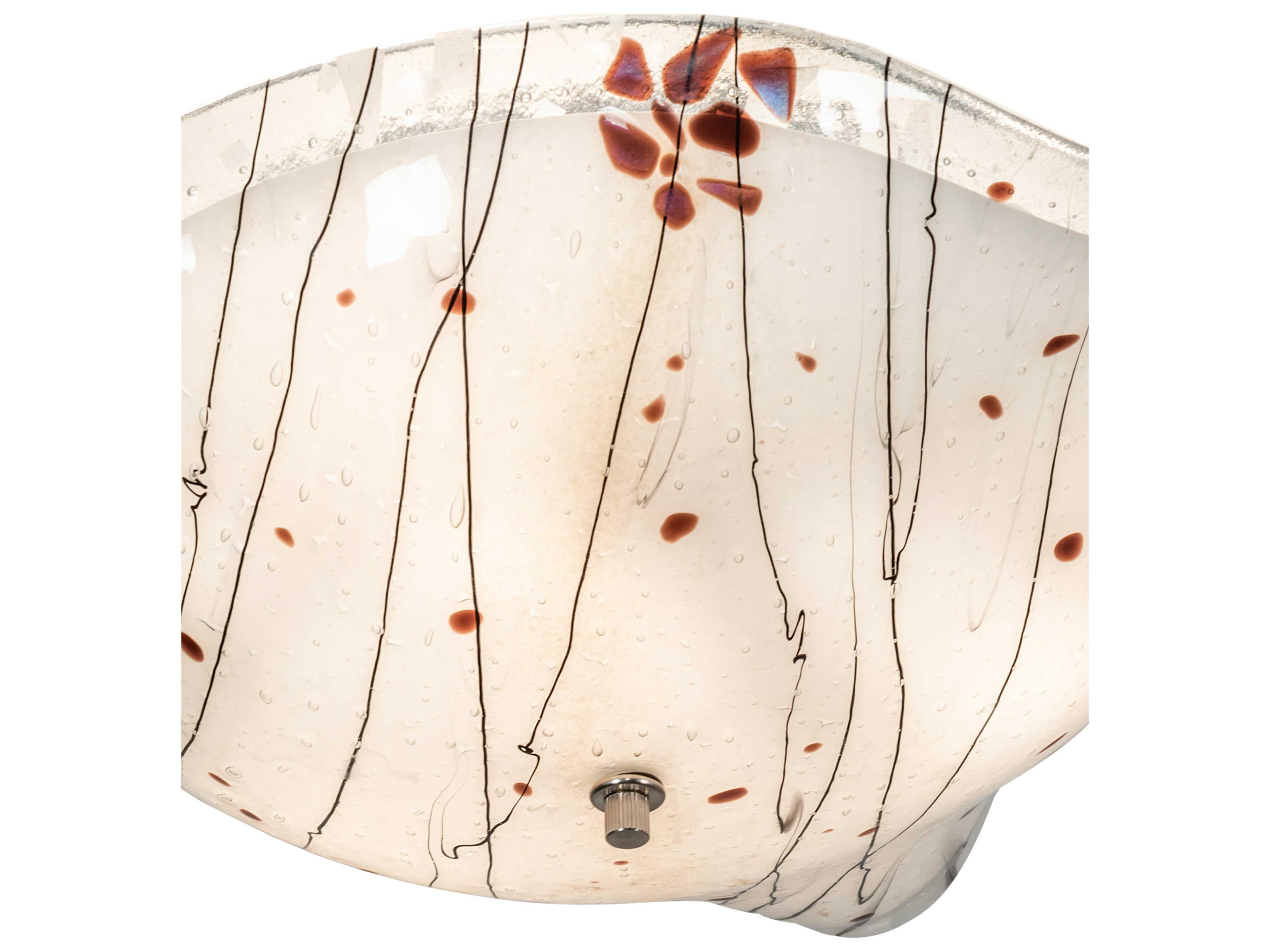 Meyda Metro Fusion 3-Light Nickel Glass Flush Mount