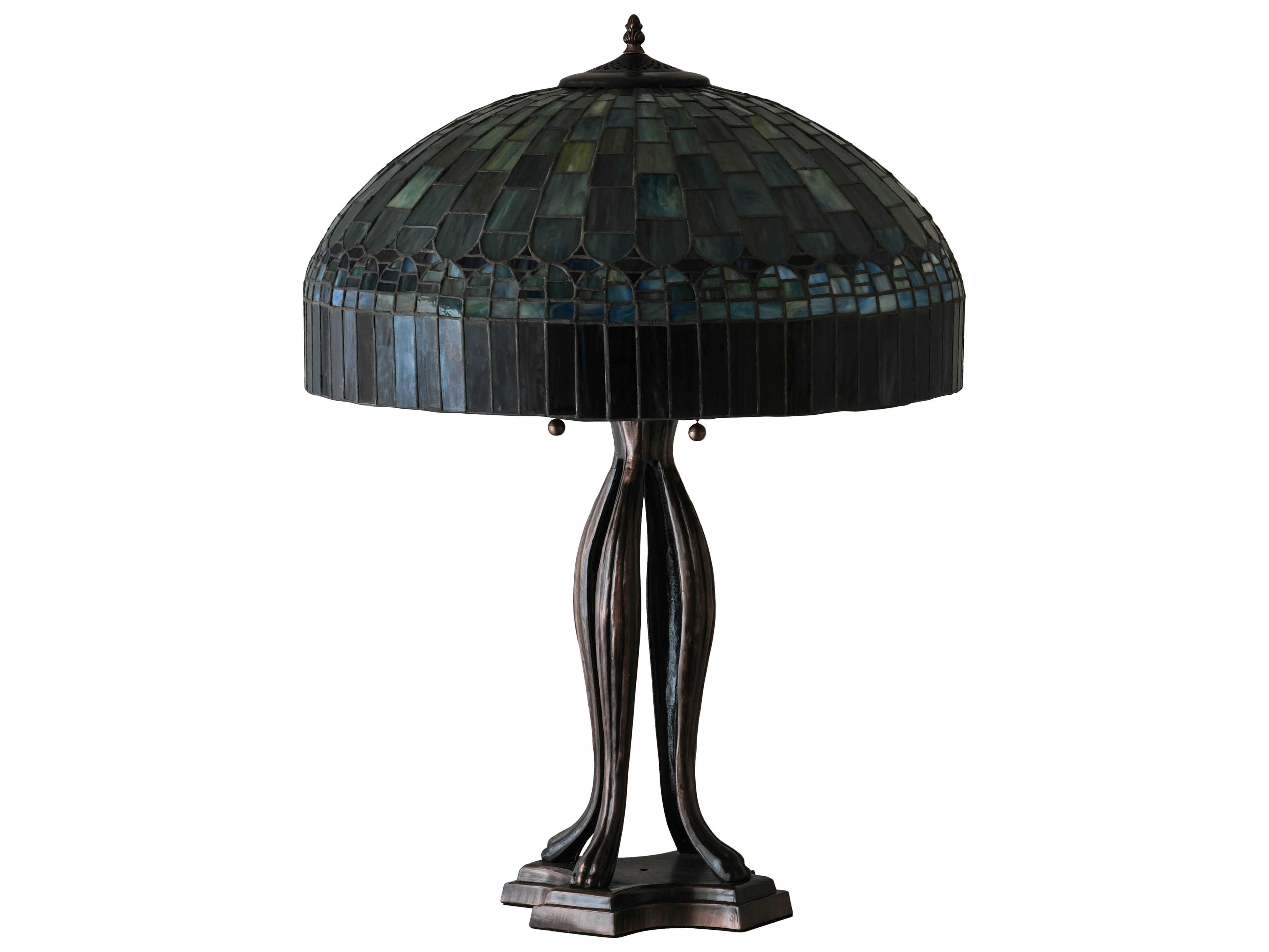 Meyda Tiffany Candice Glass Mahogany Bronze Buffet Lamp