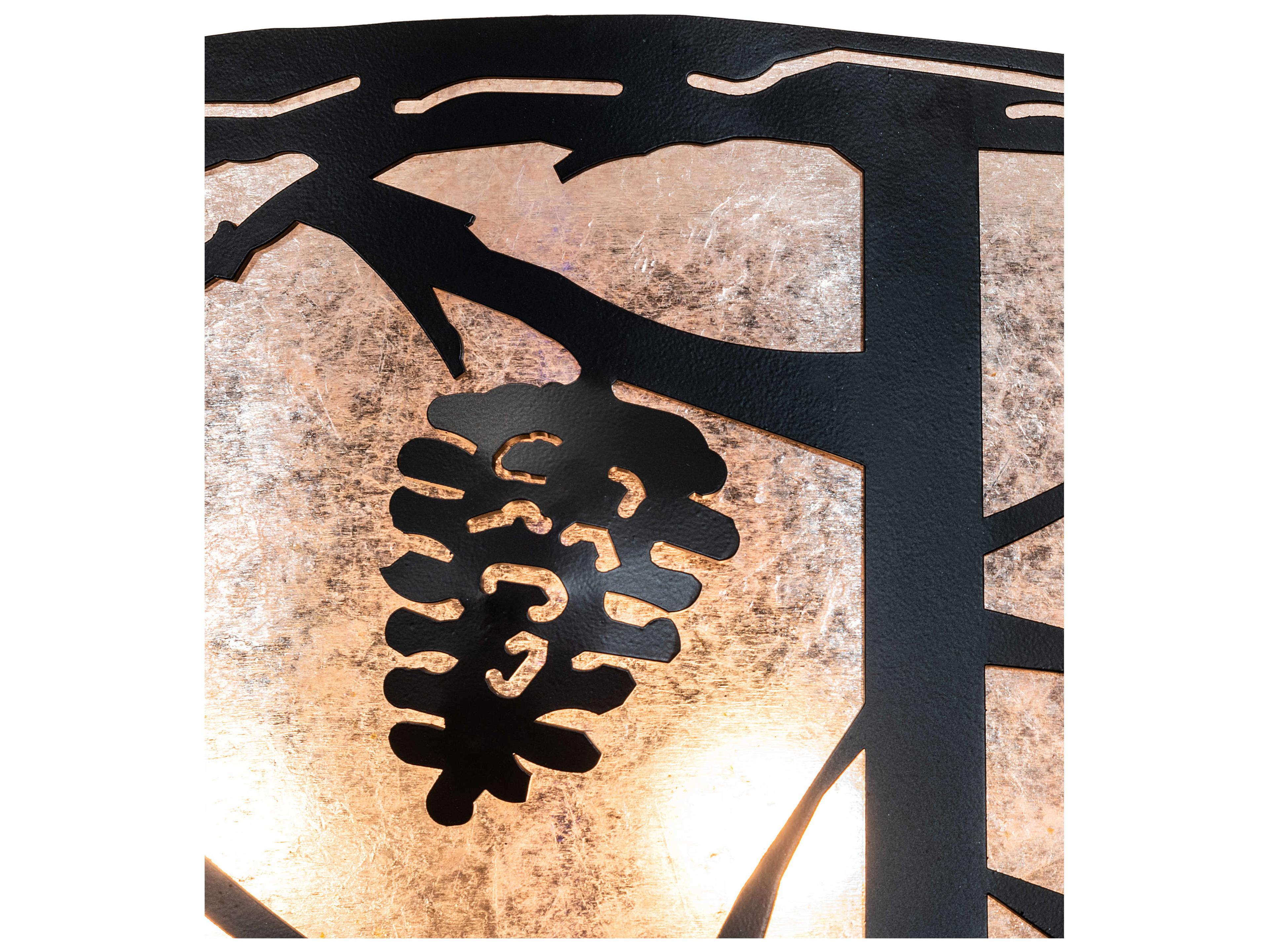 Meyda Whispering Pines 2-Light Solar Black Wall Sconce