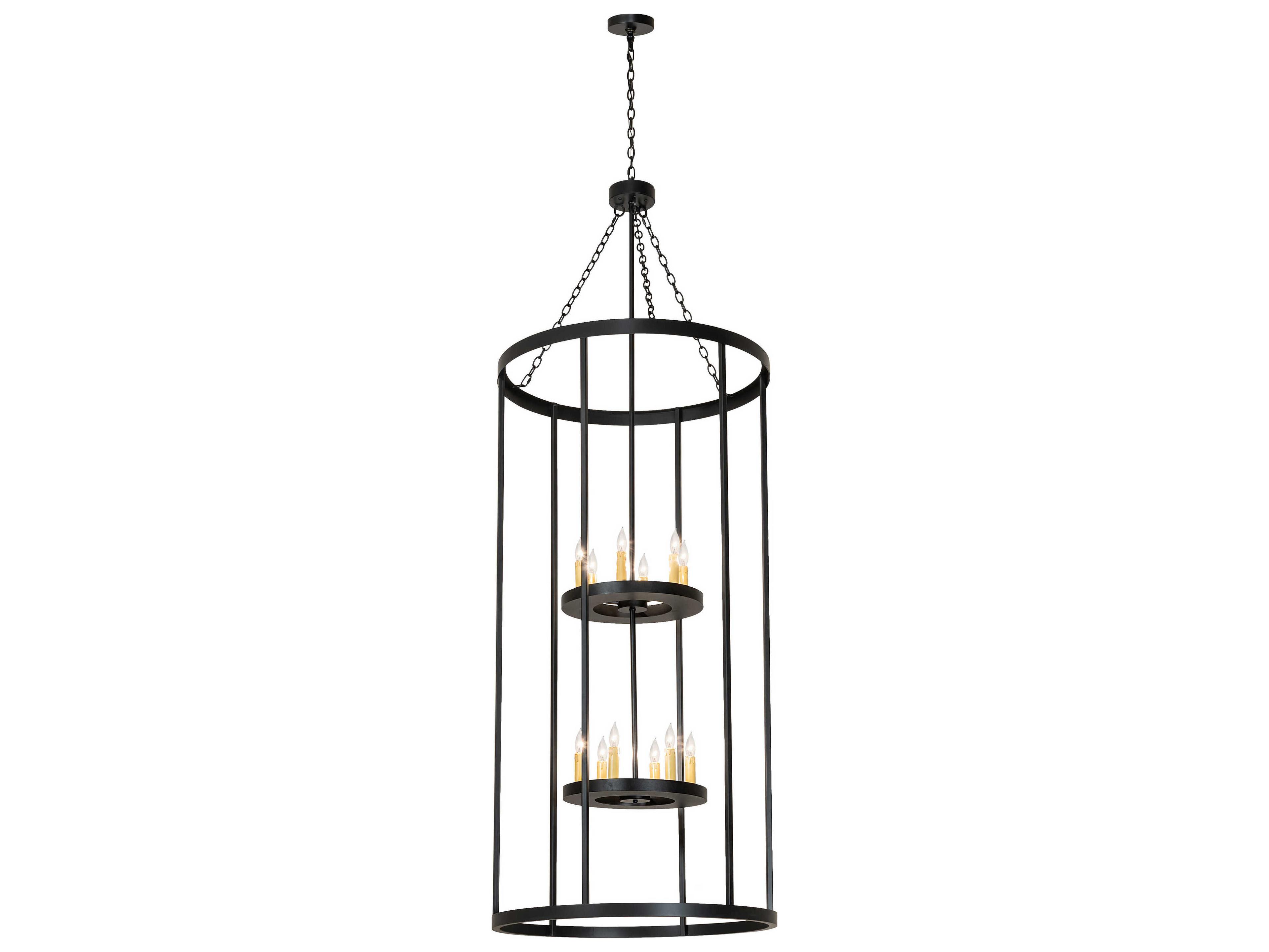 Cilindro 12-Light Black Cylinder Pendant