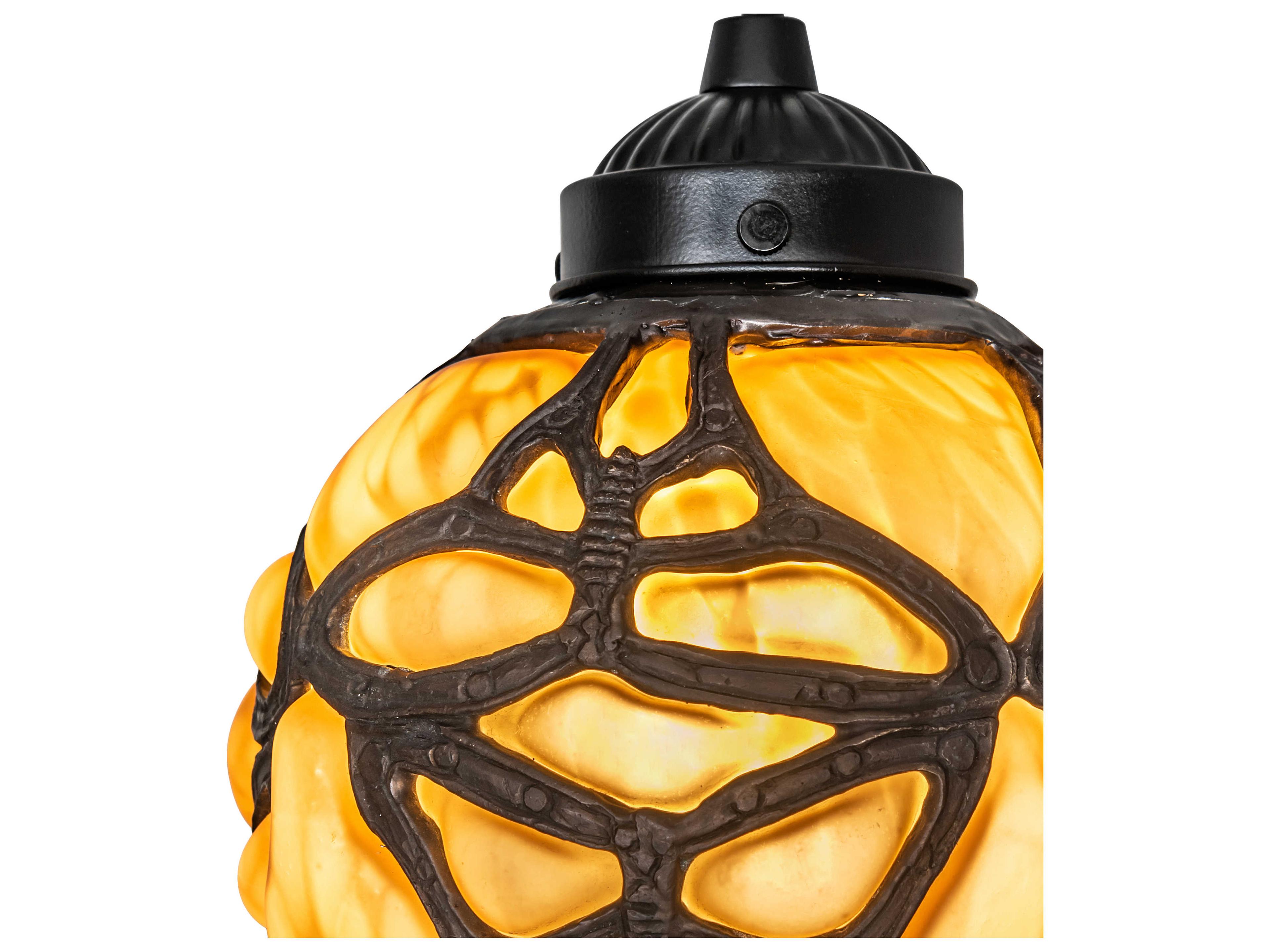 Meyda Castle 1-Light Bronze Glass Globe Mini Pendant