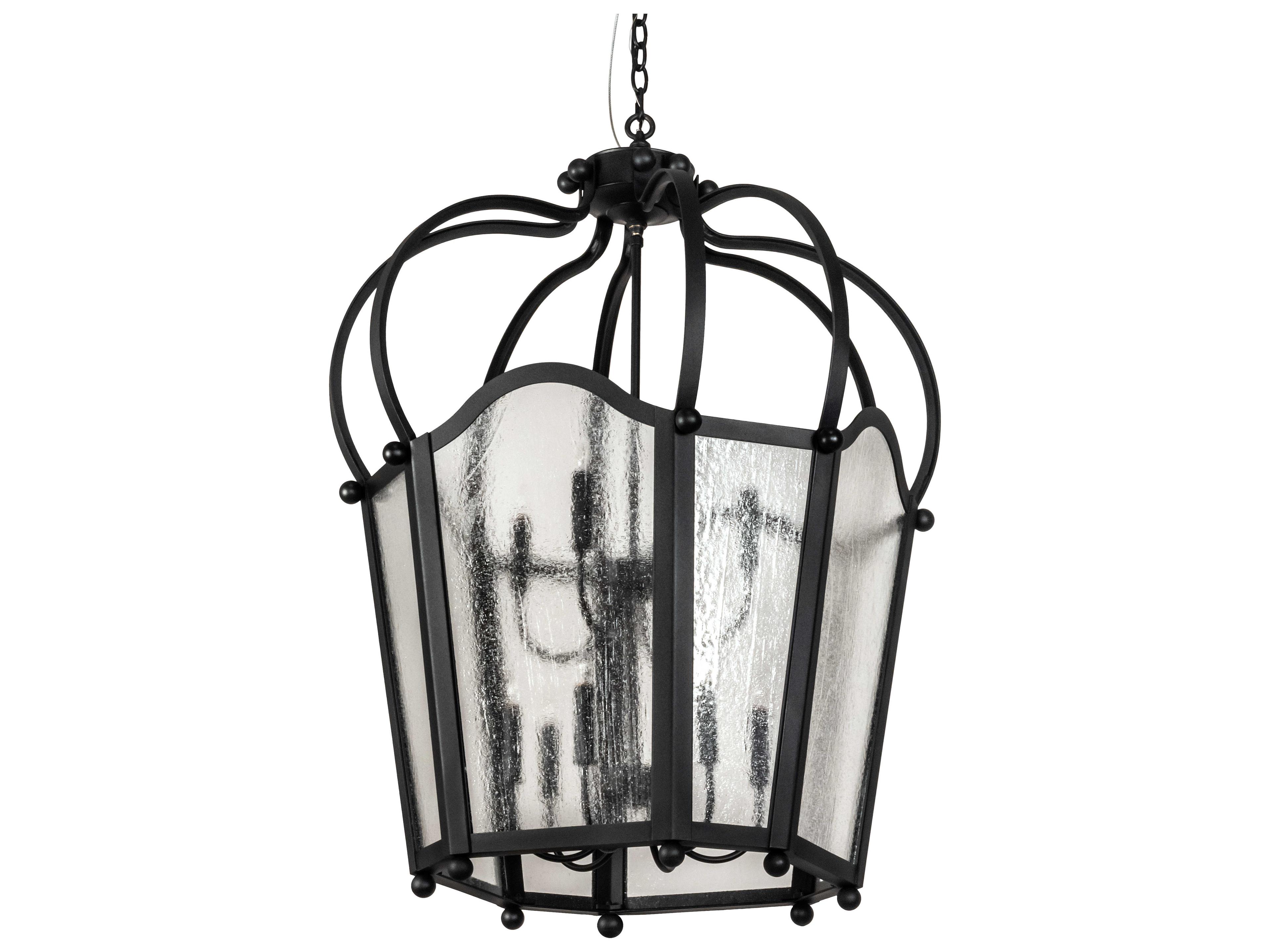 Meyda Citadel 10-Light Textured Black Glass Chandelier