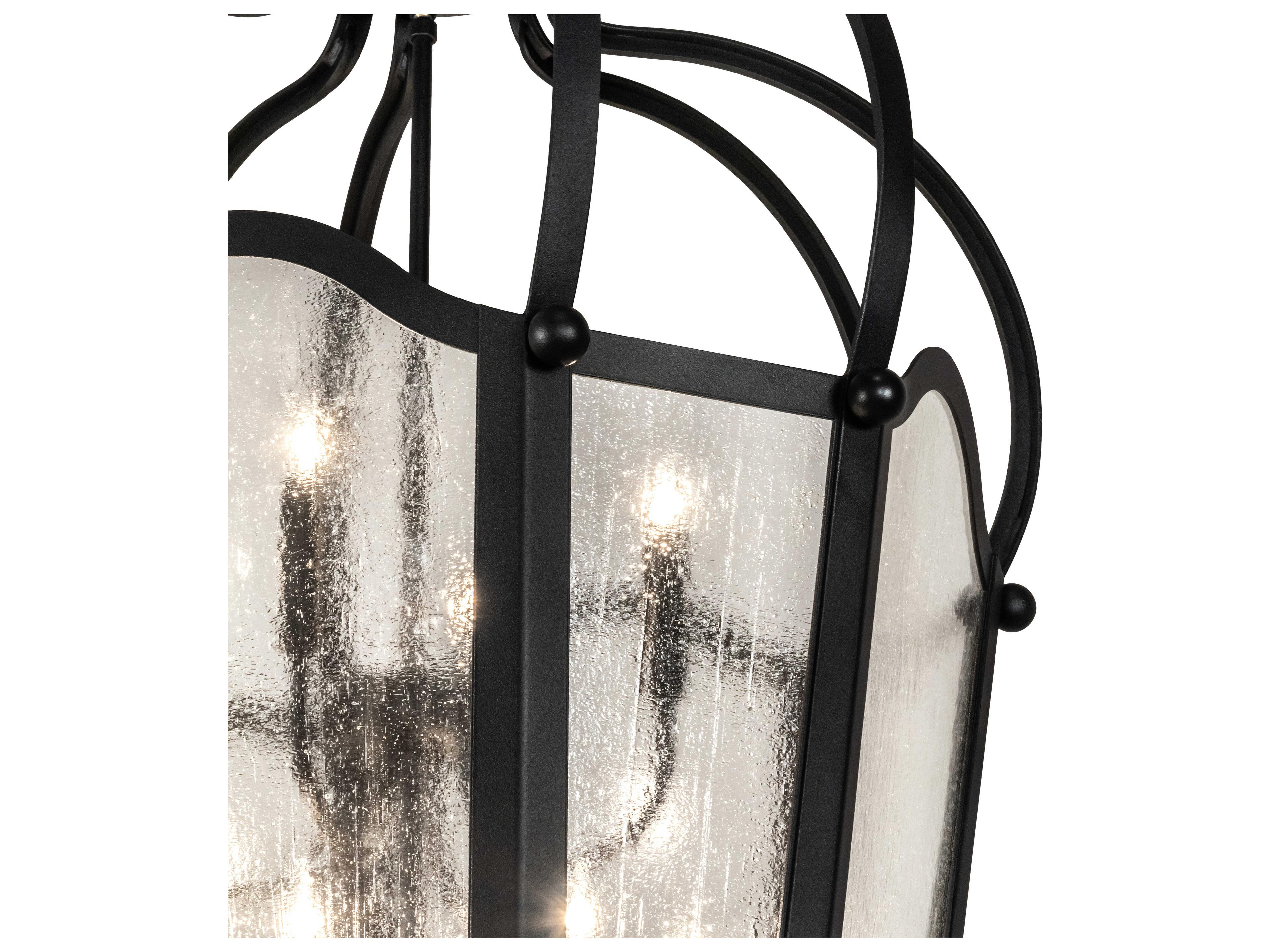 Meyda Citadel 10-Light Textured Black Glass Chandelier