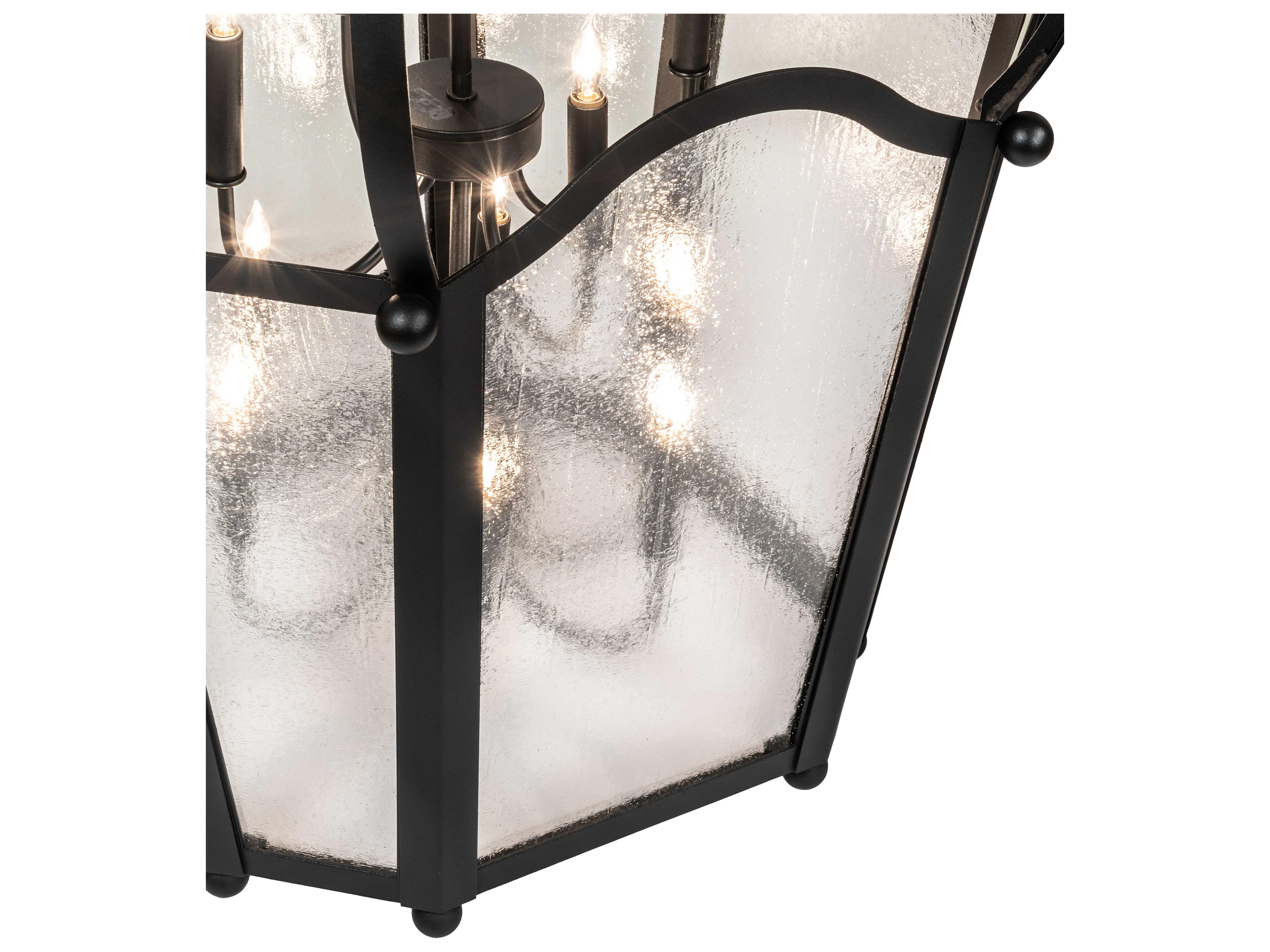 Meyda Citadel 10-Light Textured Black Glass Chandelier