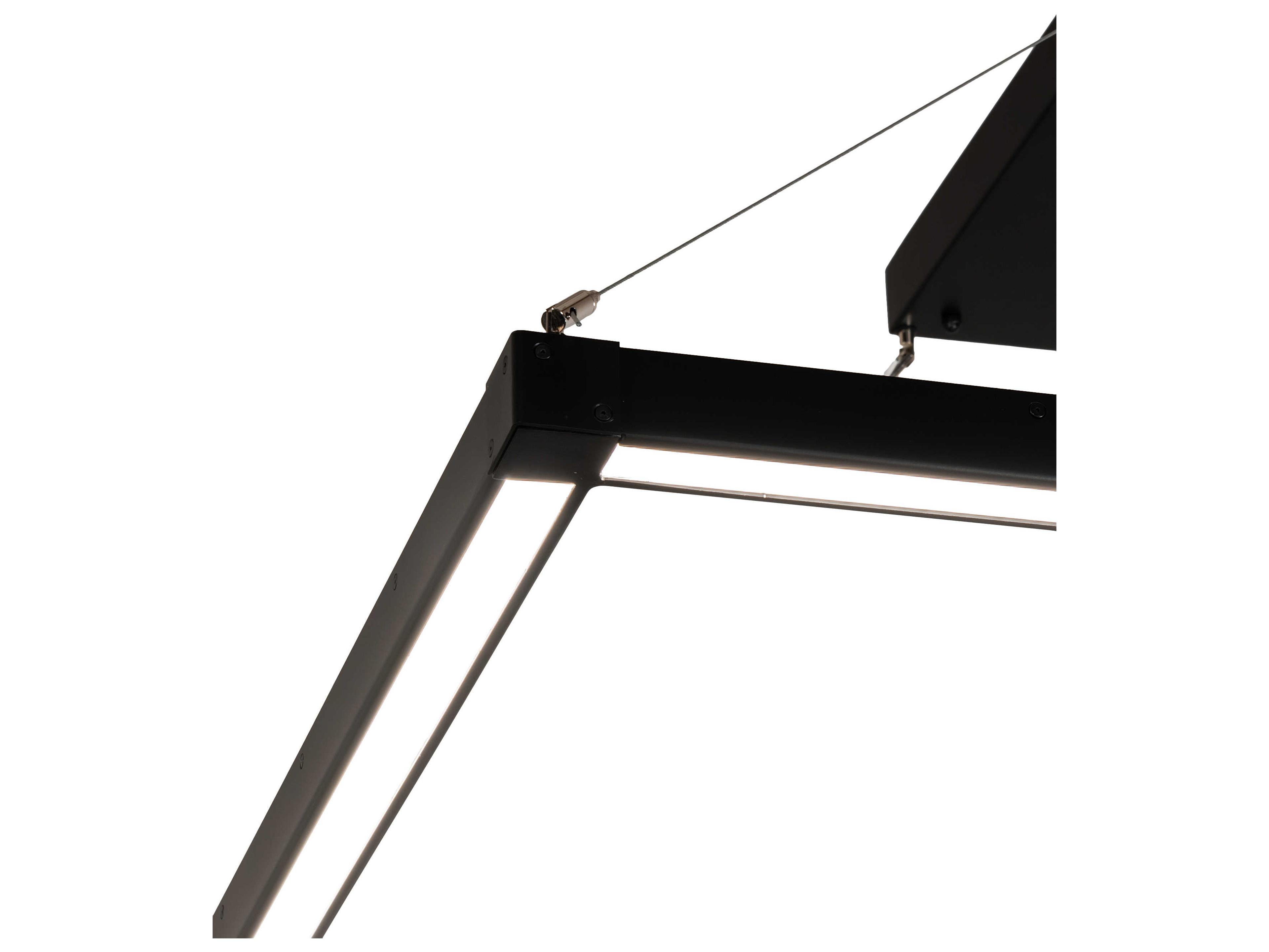 Meyda Anillo Strip Flat Black White LED Pendant