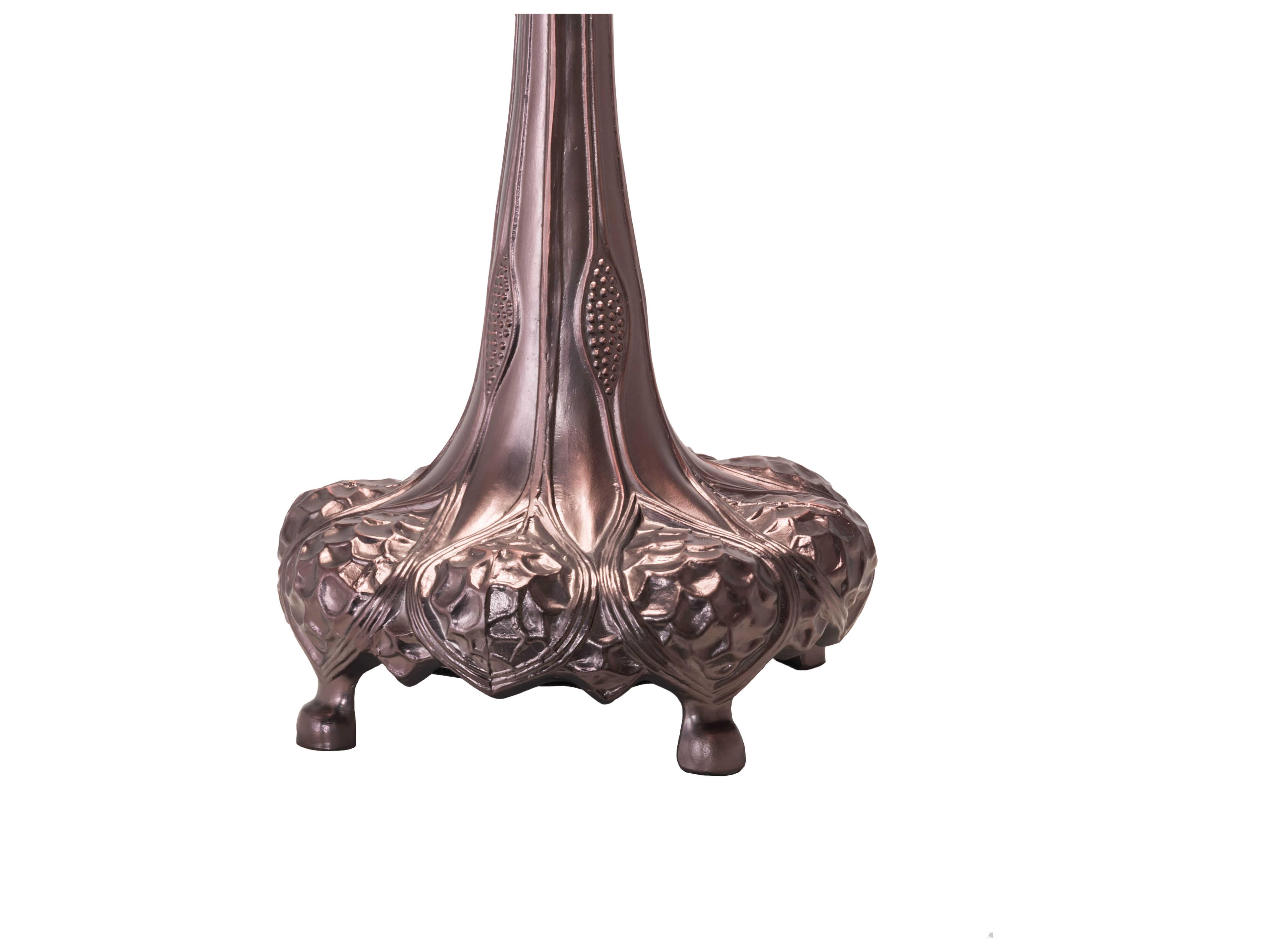 Meyda Tiffany Turning Leaf Glass Mahogany Bronze Buffet Lamp