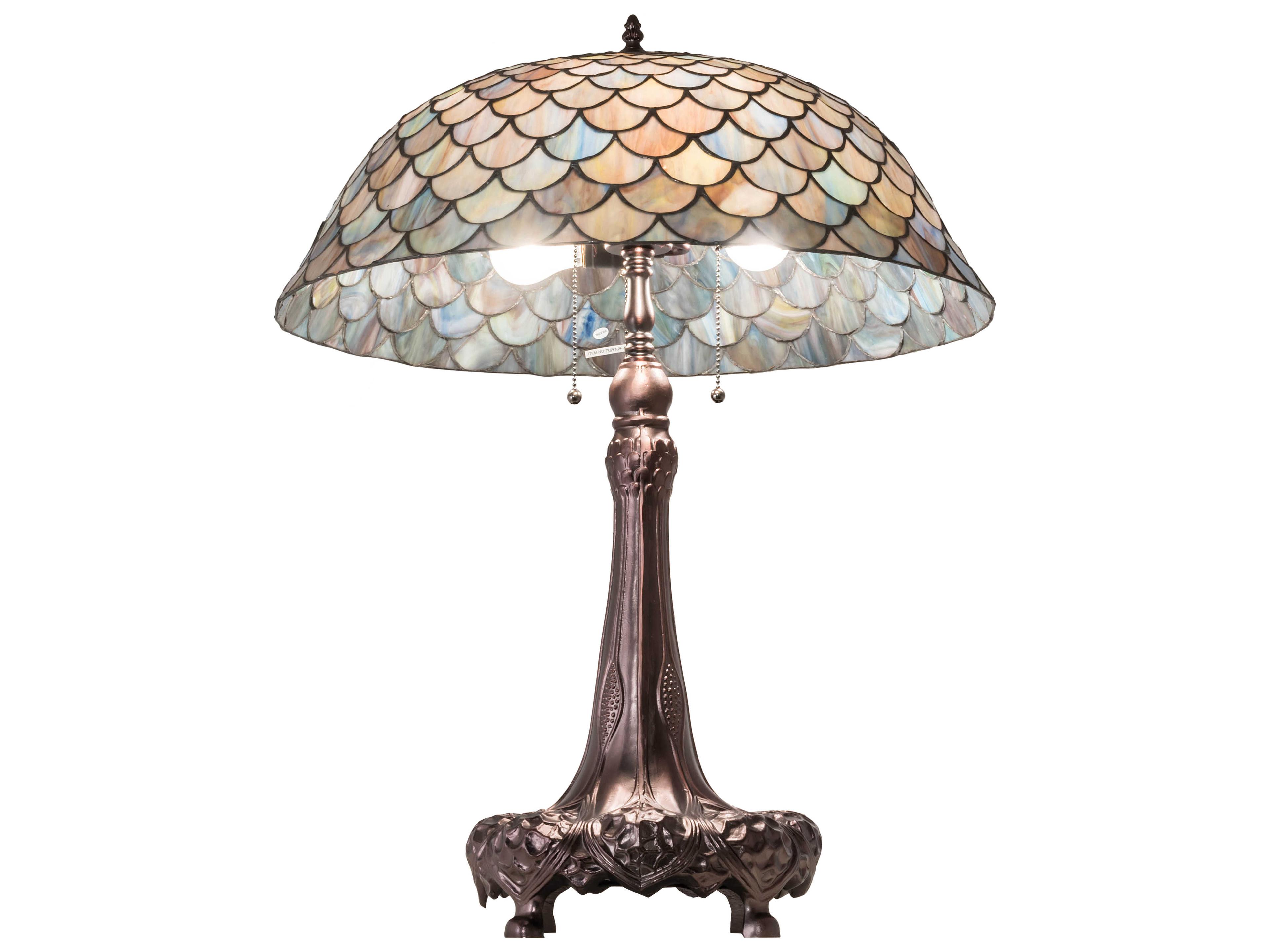 Meyda Tiffany Fishscale Glass Mahogany Bronze Buffet Lamp