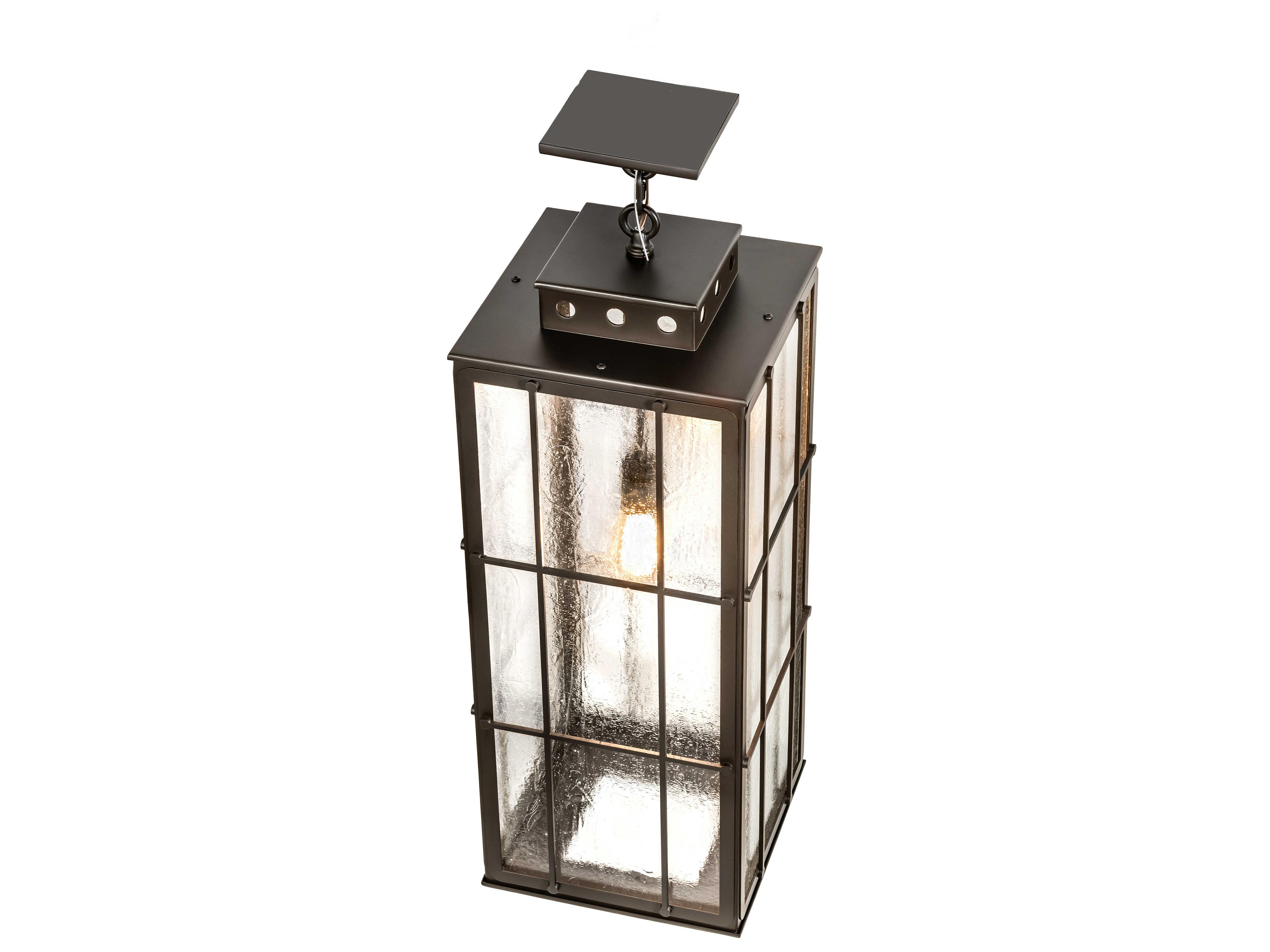 Meyda Pontrefract 1-Light Oil Rubbed Bronze Glass Lantern Mini Pendant