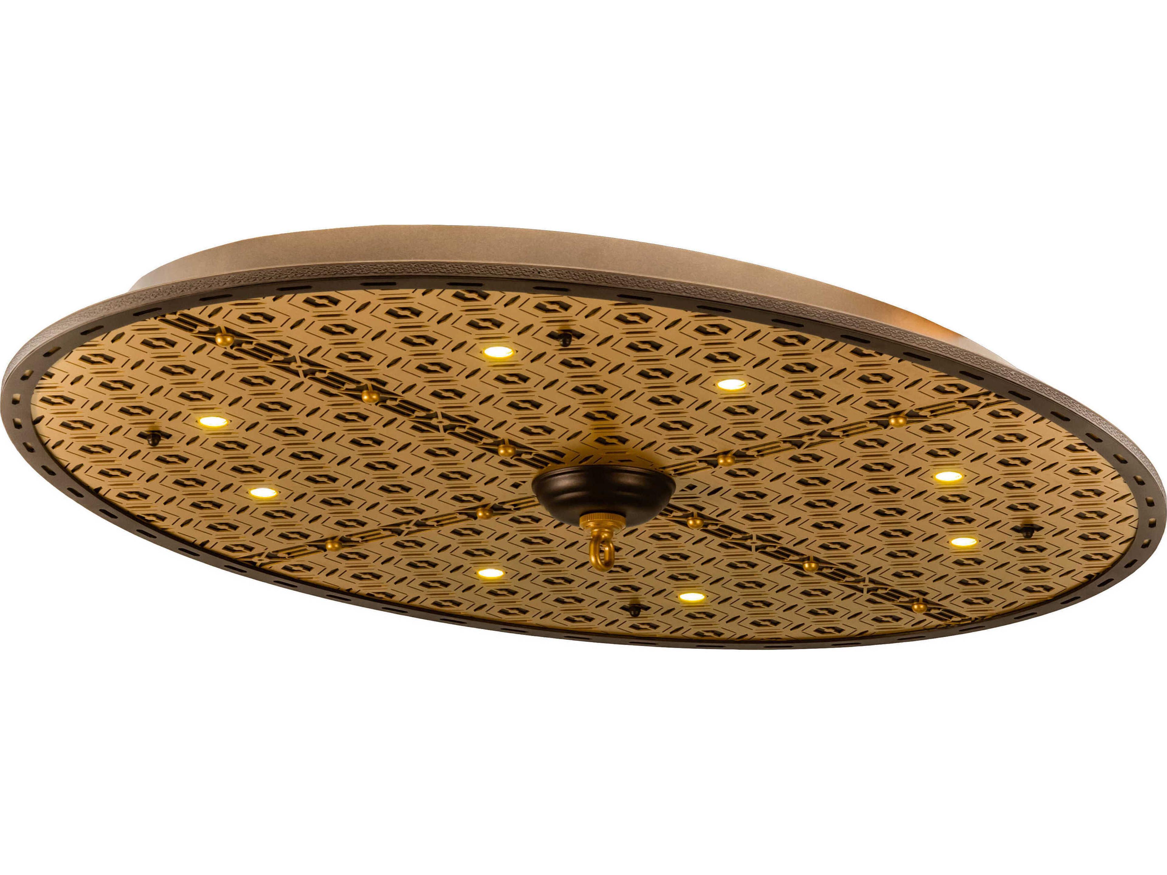 8 1-Light Bronze LED Geometric Round Flush Mount