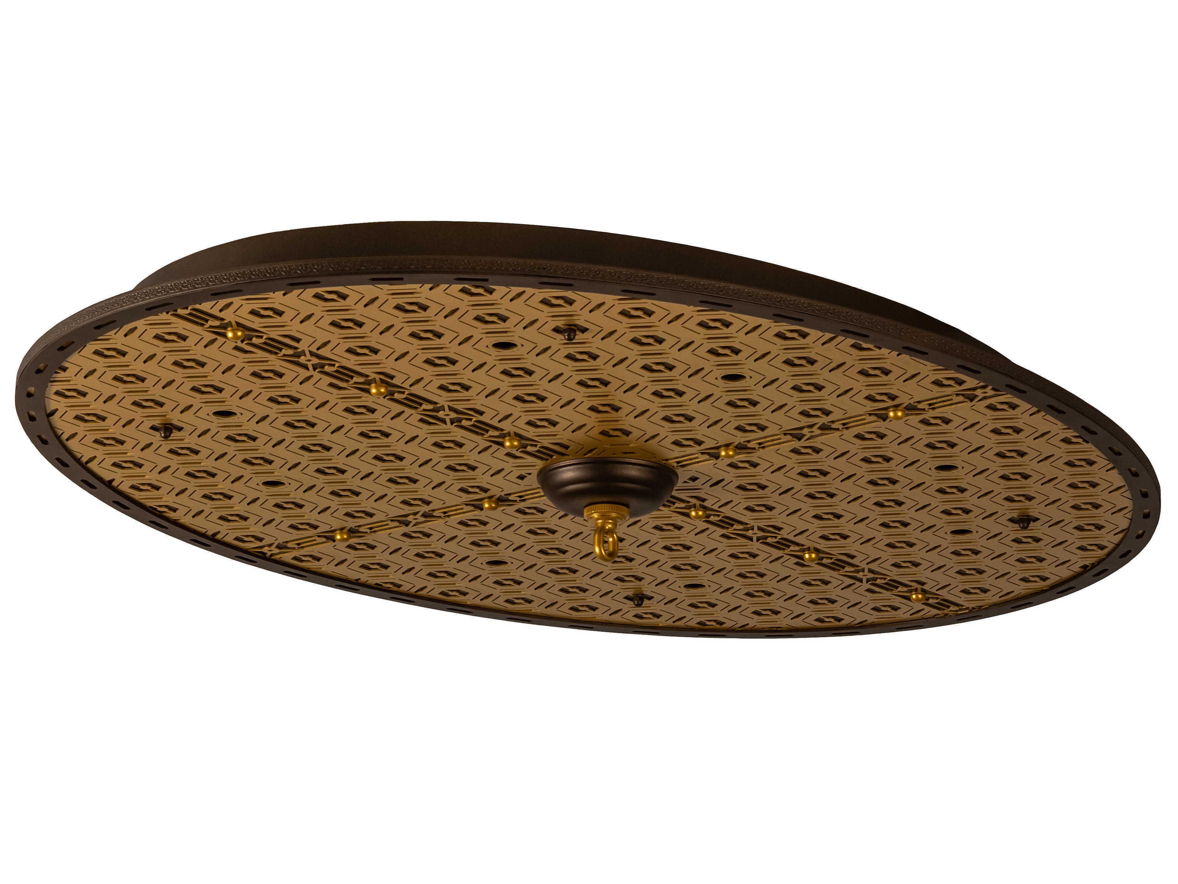 Meyda 8 1-Light Bronze LED Geometric Round Flush Mount