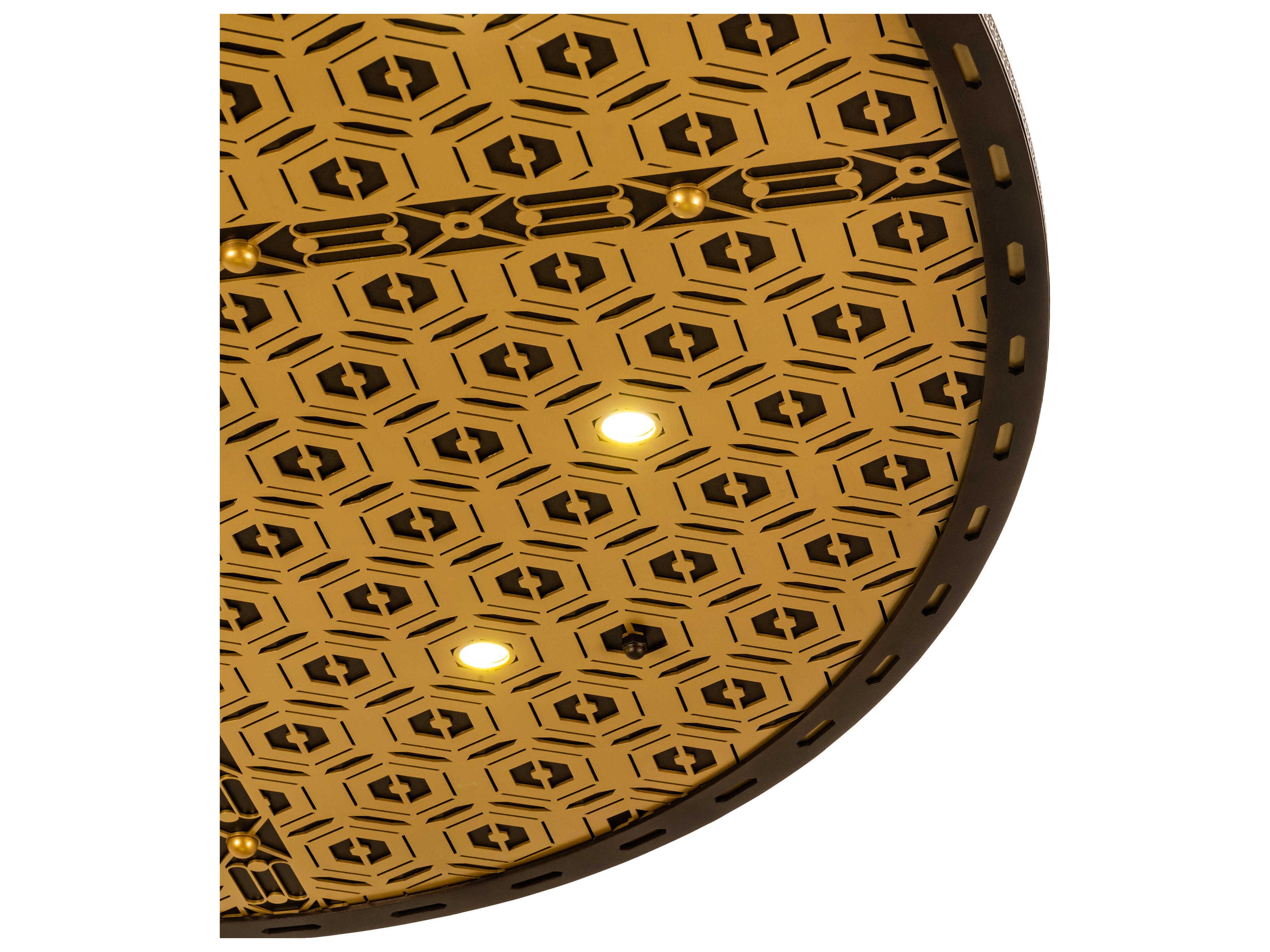 Meyda 8 1-Light Bronze LED Geometric Round Flush Mount