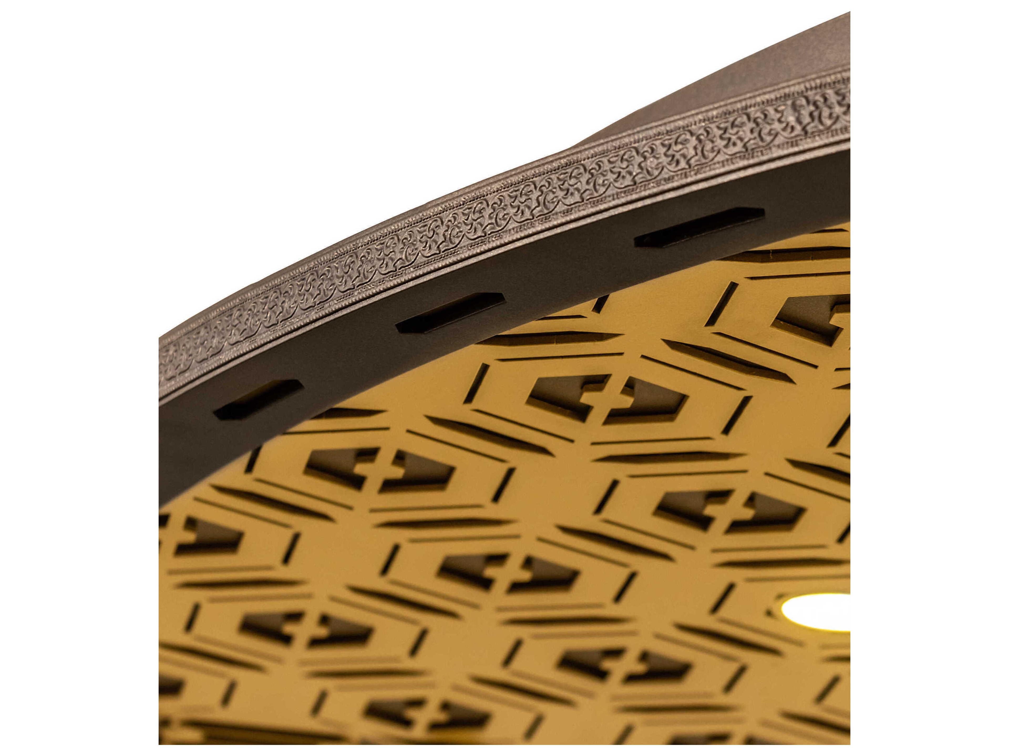 Meyda 8 1-Light Bronze LED Geometric Round Flush Mount