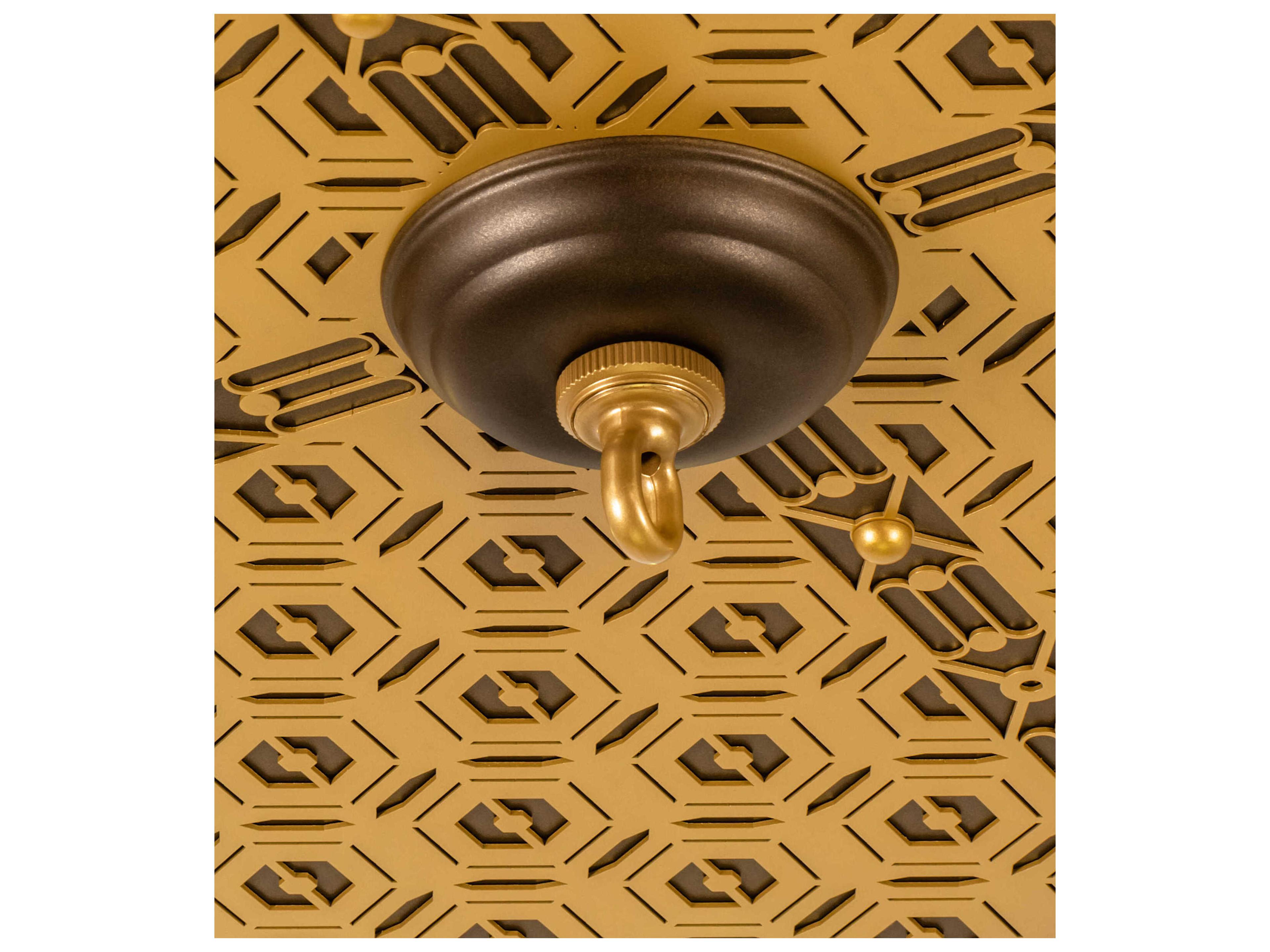 Meyda 8 1-Light Bronze LED Geometric Round Flush Mount