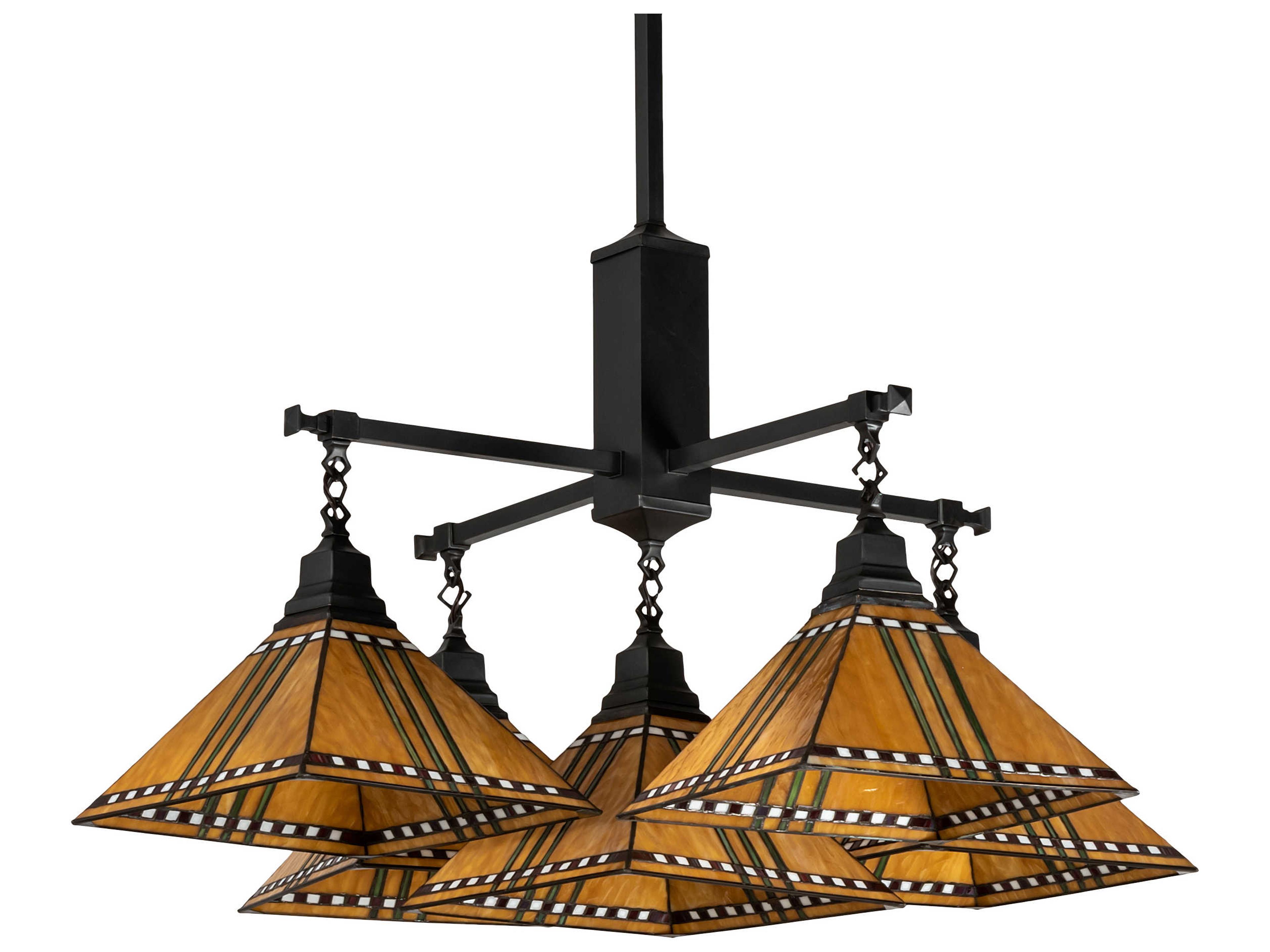 Meyda Prairie Corn 5 - Light Glass Tiffany Outdoor Hanging Light