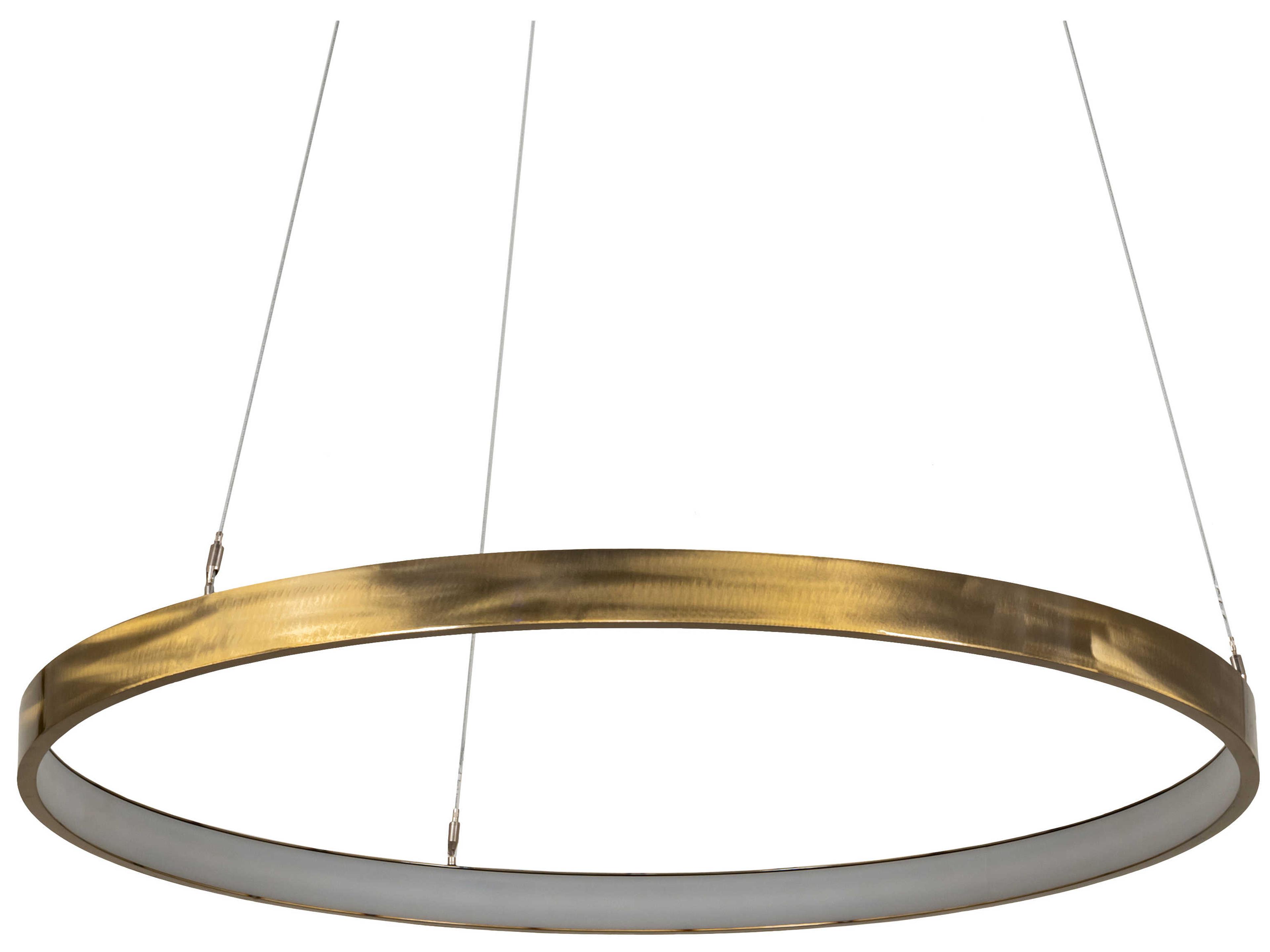 Meyda Anillo Strip Brass Tint LED Round Pendant