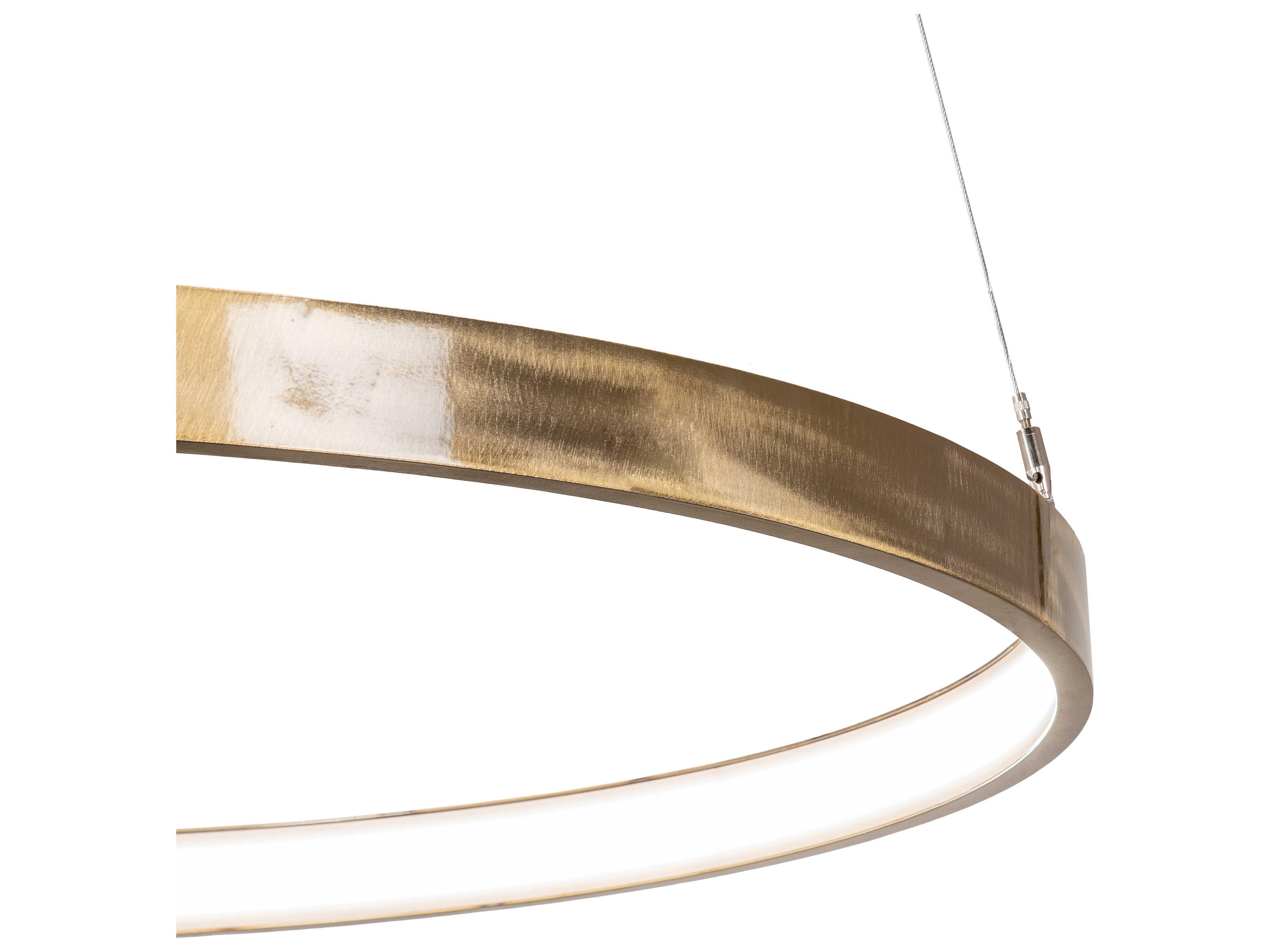 Meyda Anillo Strip Brass Tint LED Round Pendant