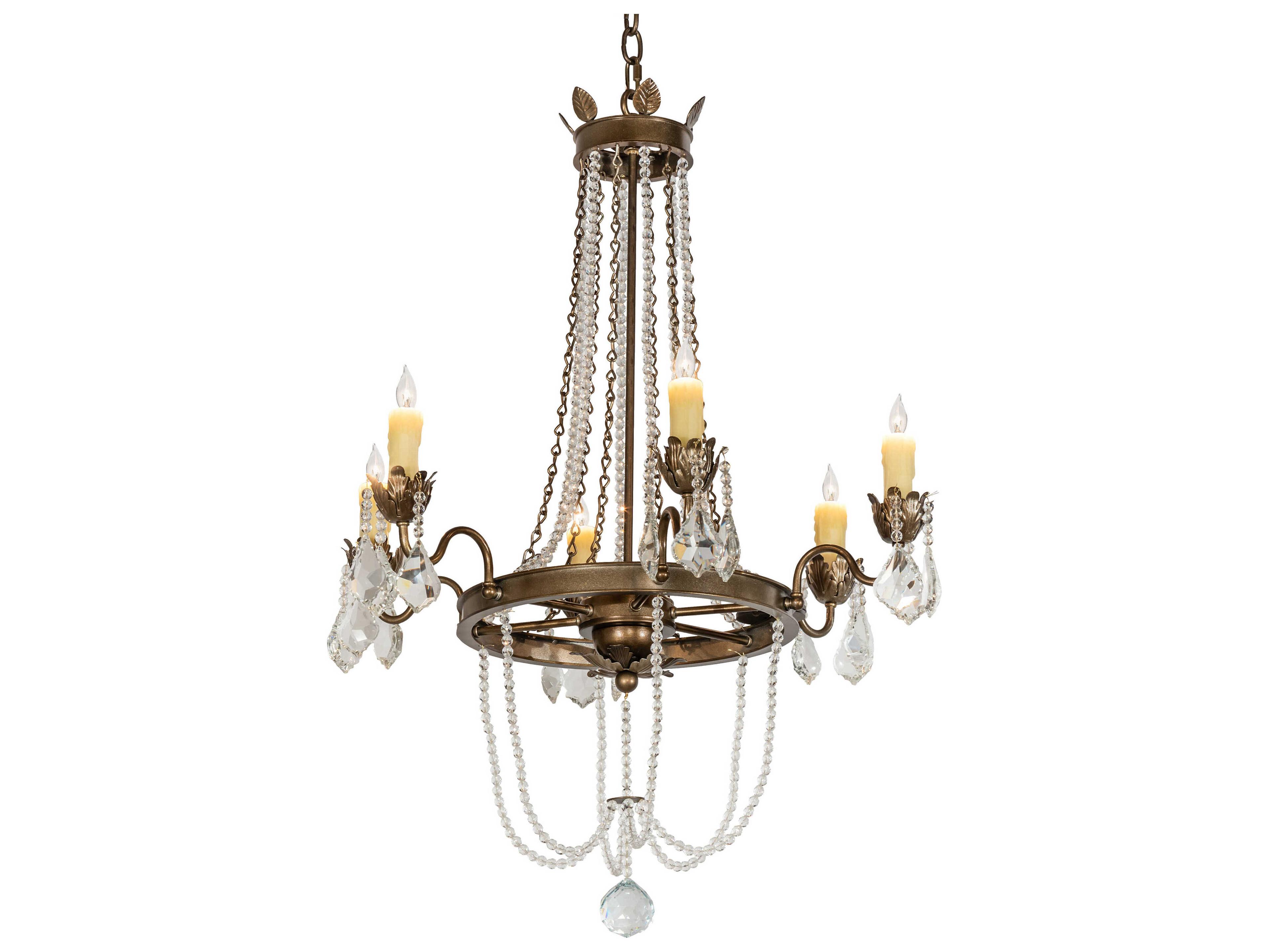 6-Light Crystal Gold Chandelier