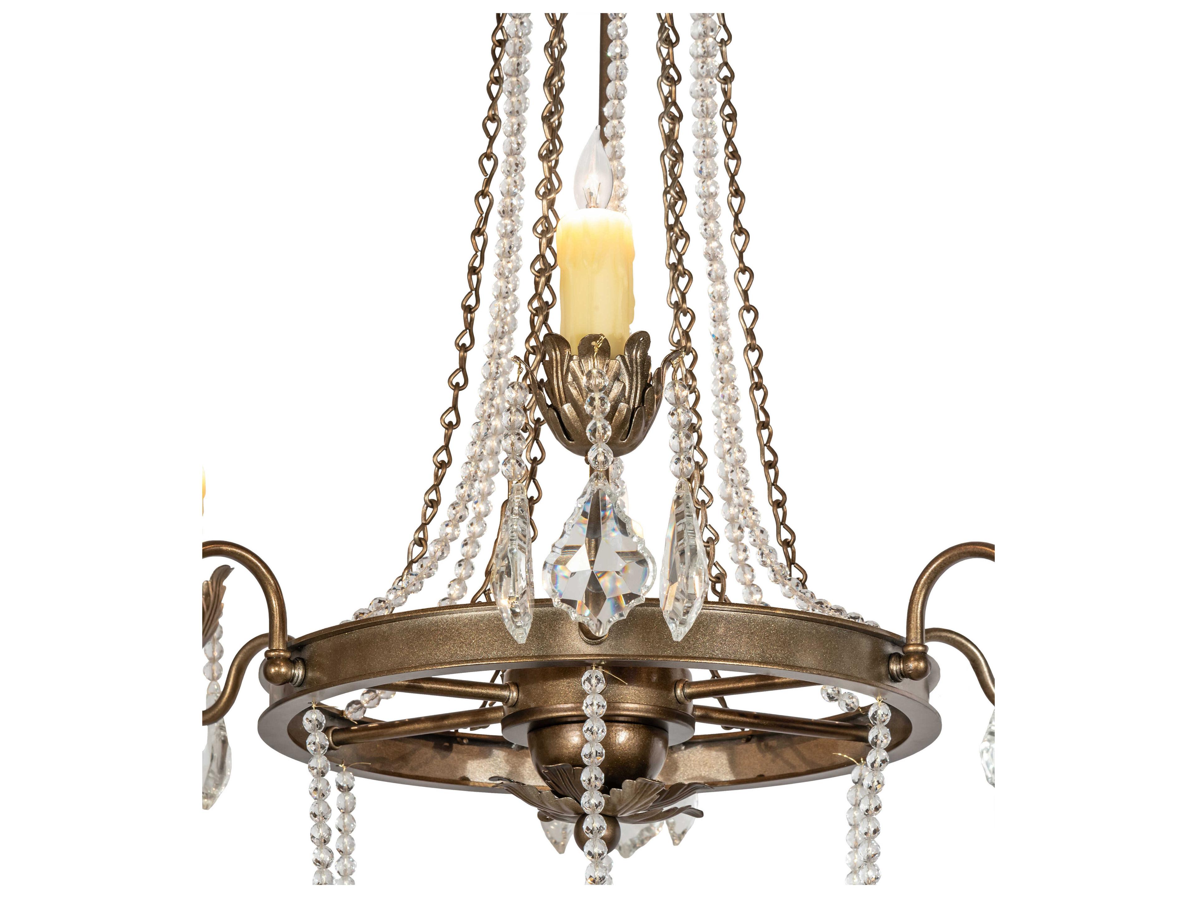Meyda 6-Light Crystal Gold Chandelier