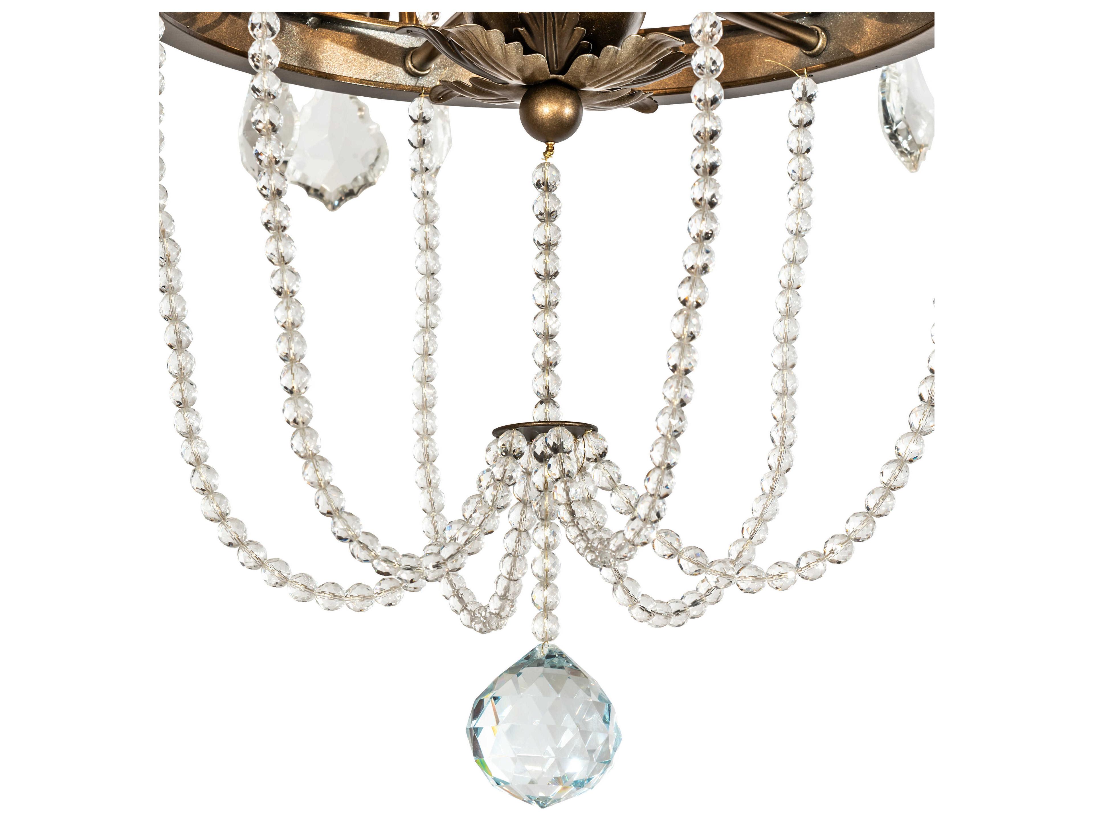 Meyda 6-Light Crystal Gold Chandelier