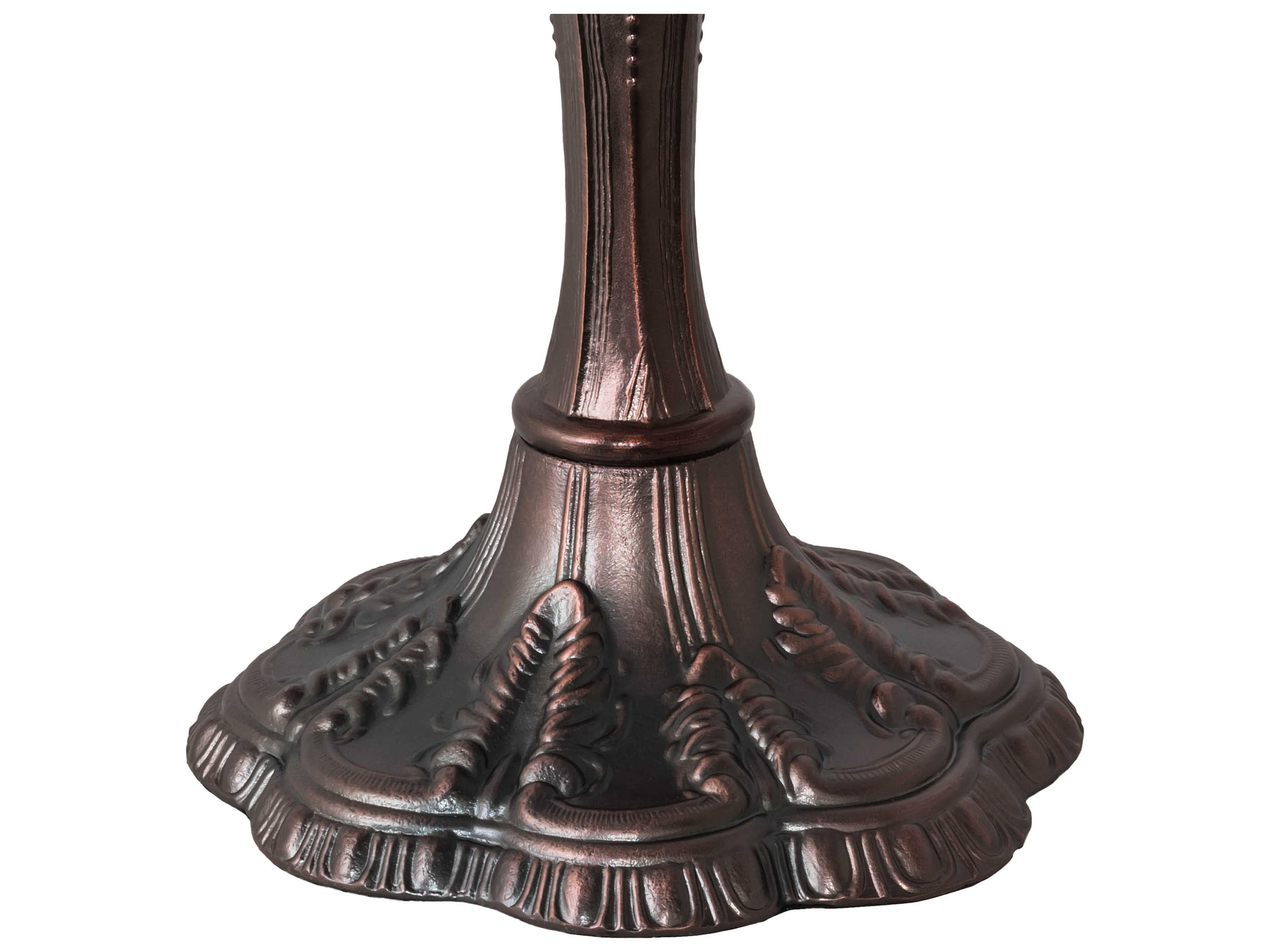 Meyda Tiffany Turning Leaf Glass Mahogany Bronze Buffet Lamp