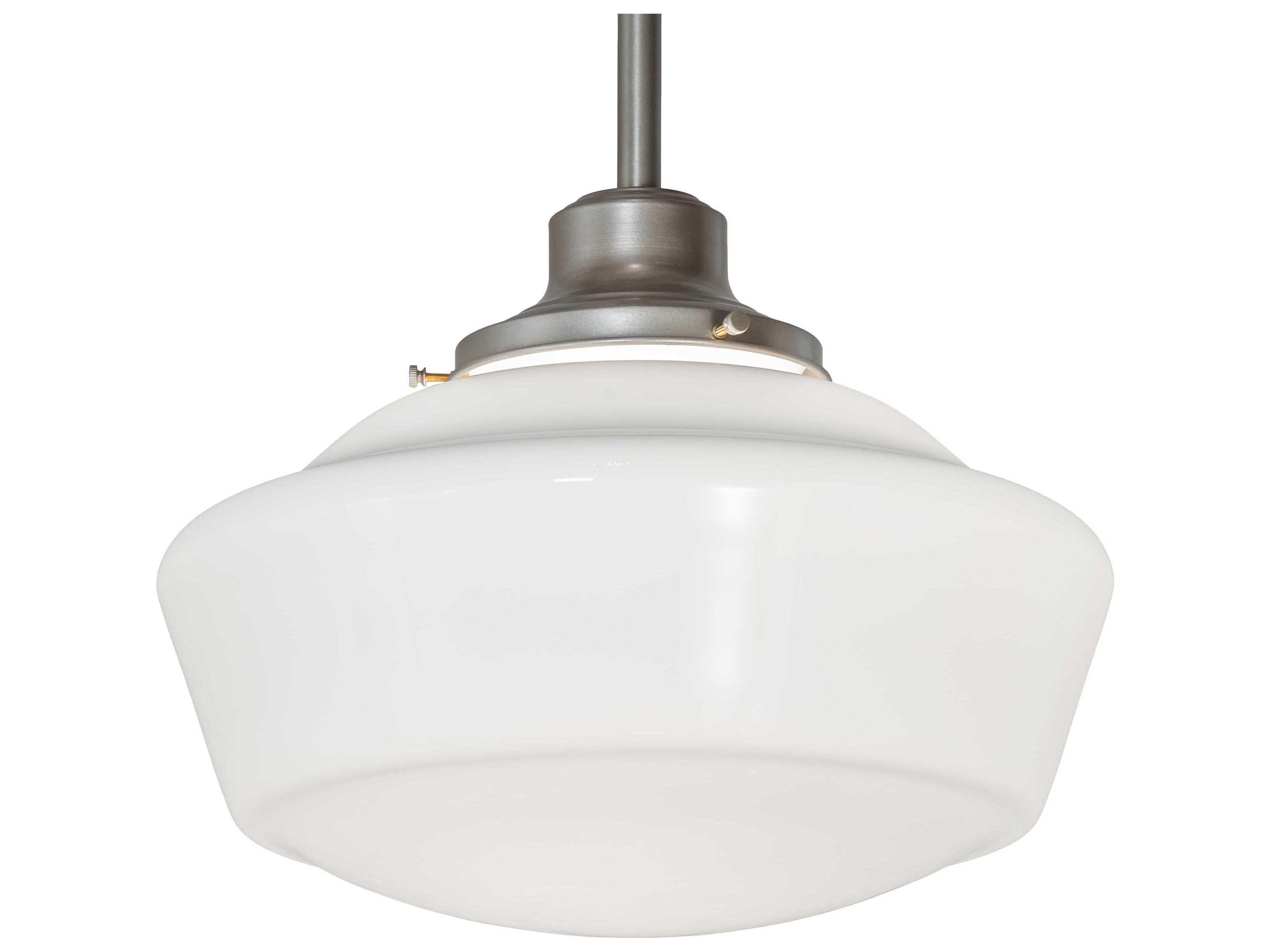 Revival Schoolhouse 1-Light Nickel Glass Pendant