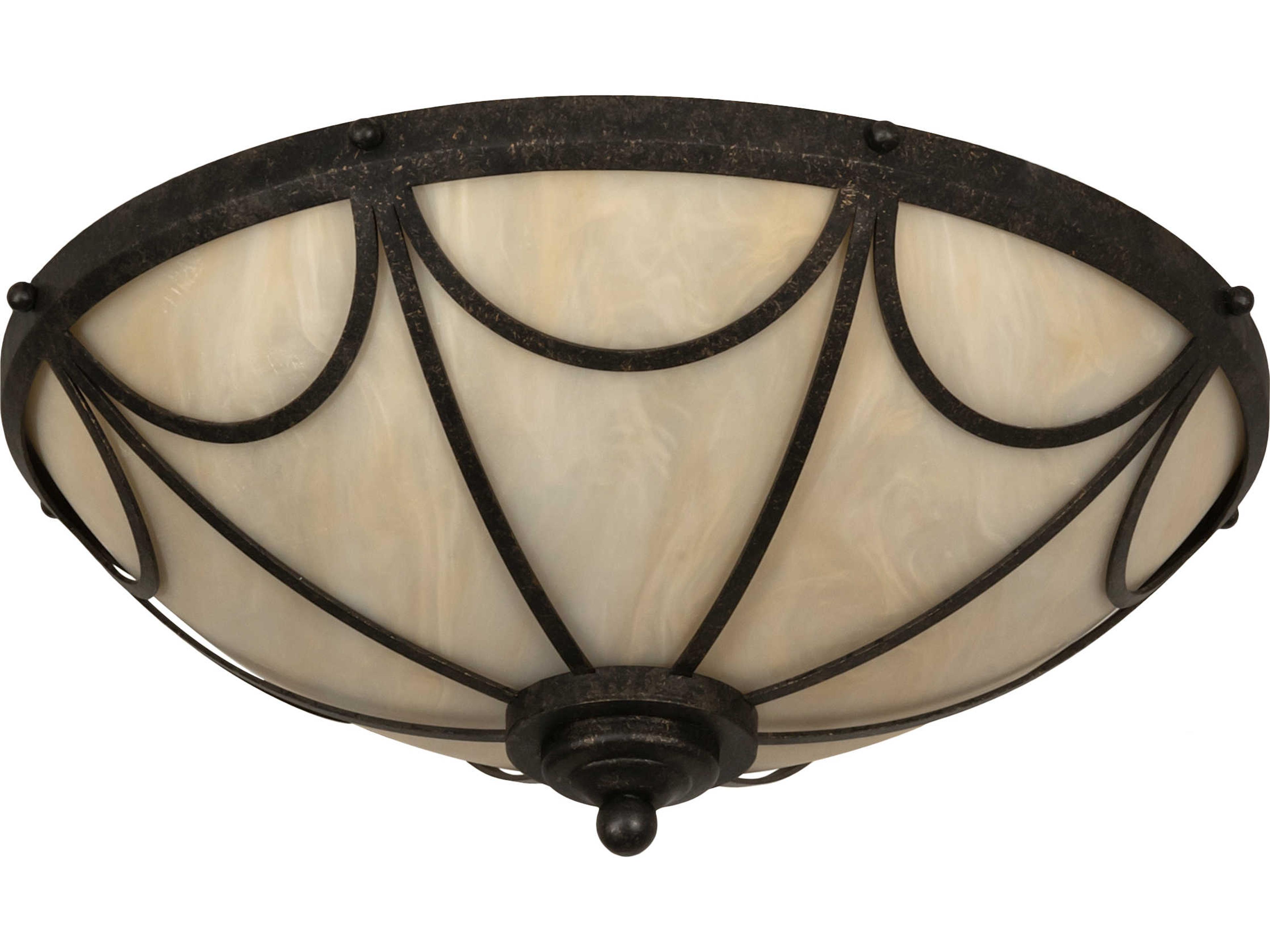 Meyda Carousel 3-Light Bronze LED Bowl Flush Mount
