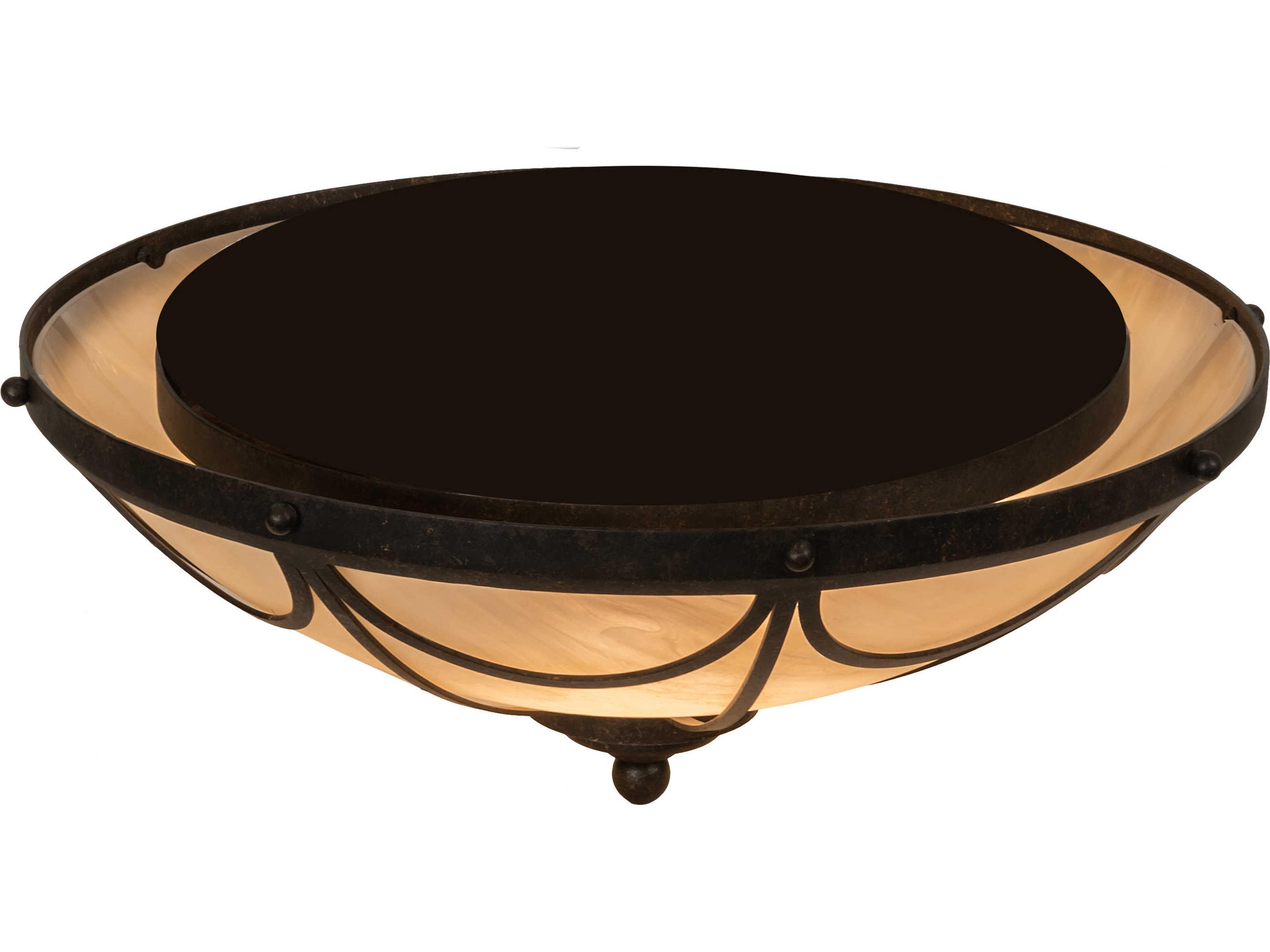Meyda Carousel 3-Light Bronze LED Bowl Flush Mount