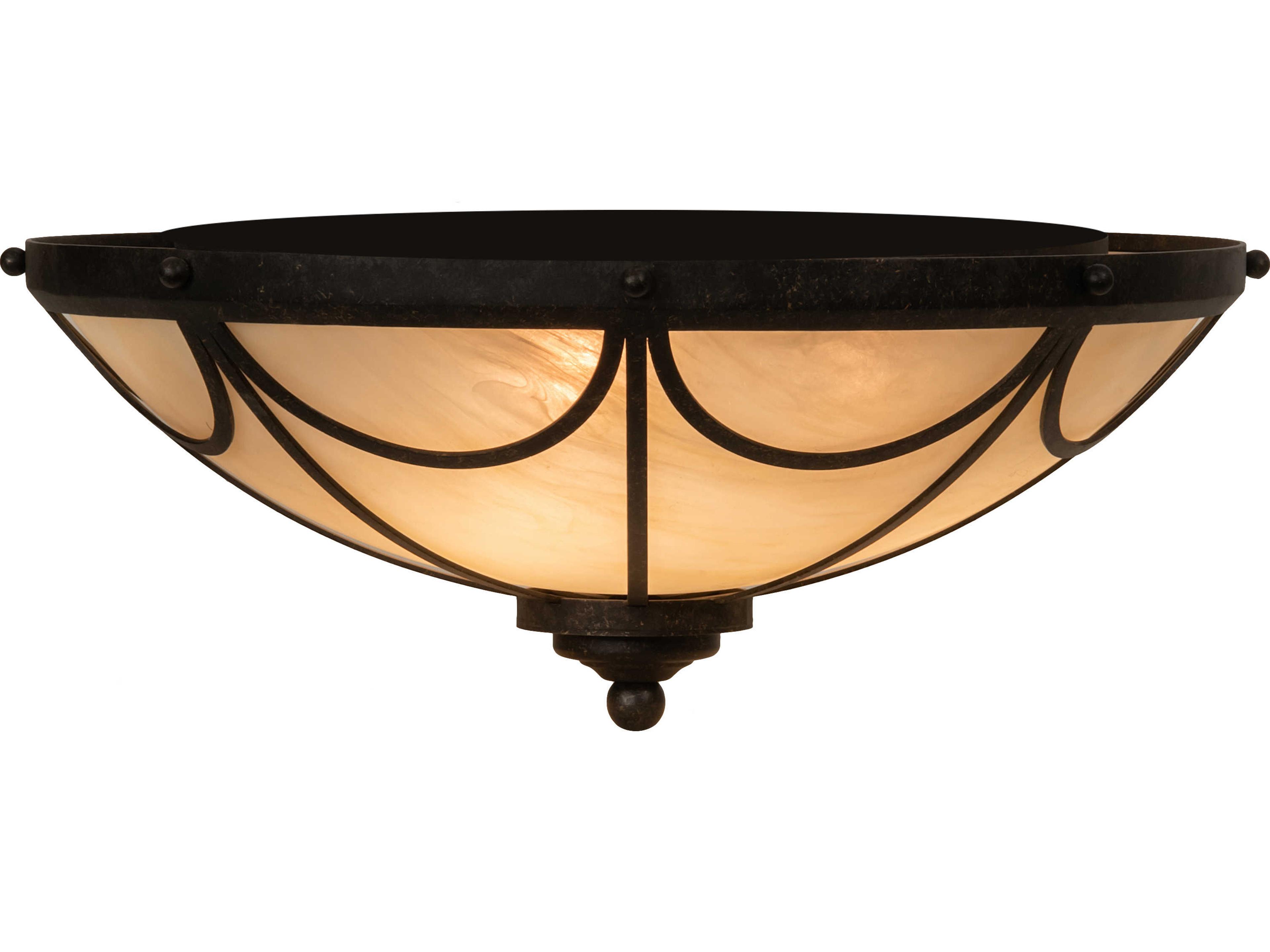 Meyda Carousel 3-Light Bronze LED Bowl Flush Mount