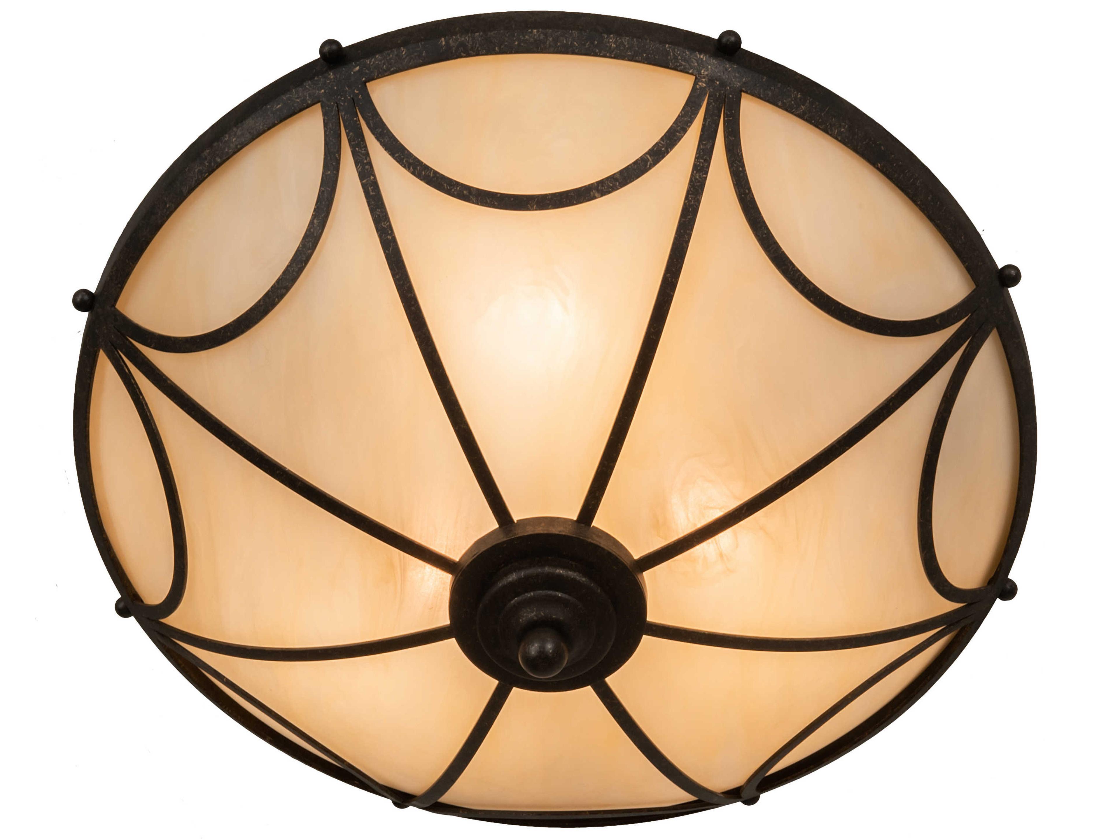 Meyda Carousel 3-Light Bronze LED Bowl Flush Mount