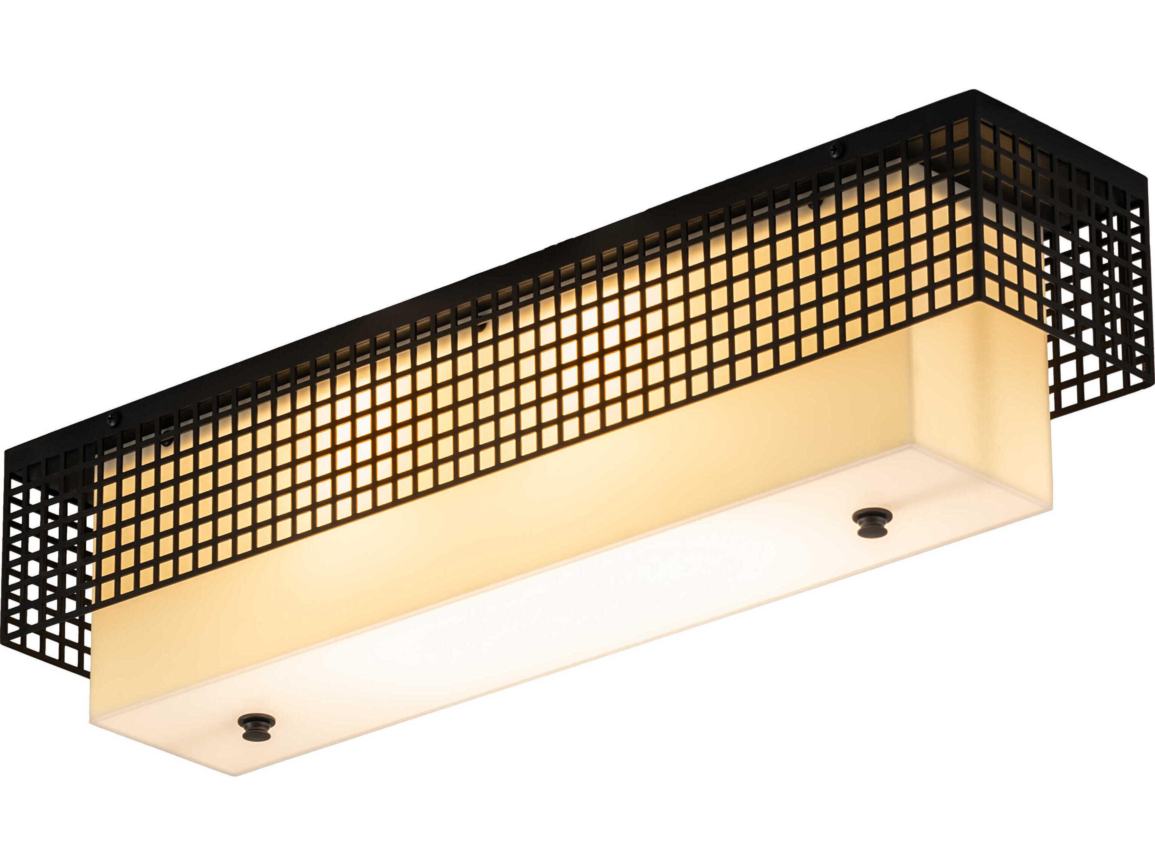 2-Light Black LED Geometric Flush Mount