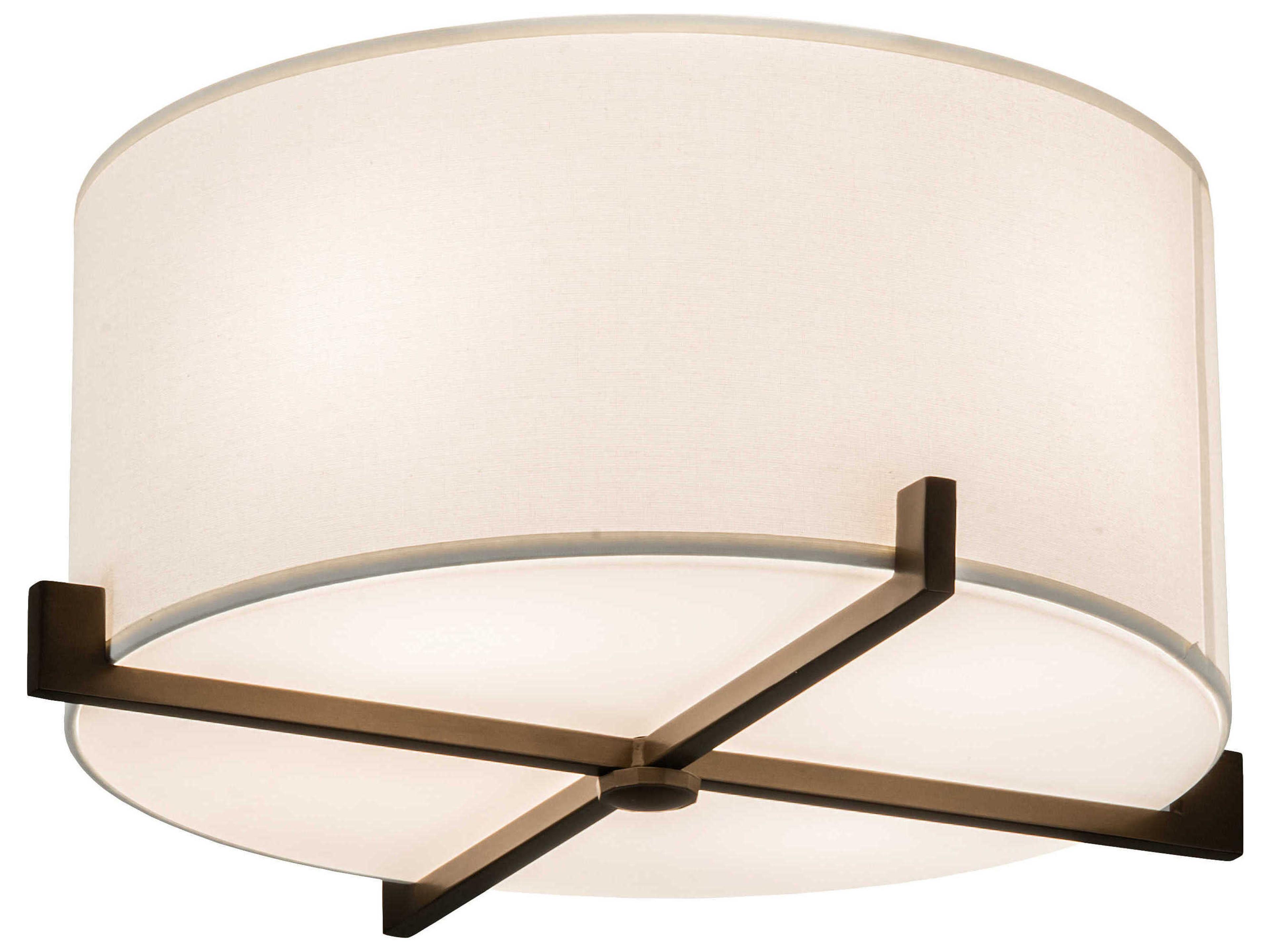 Cilindro 1-Light Brown Glass Drum Flush Mount