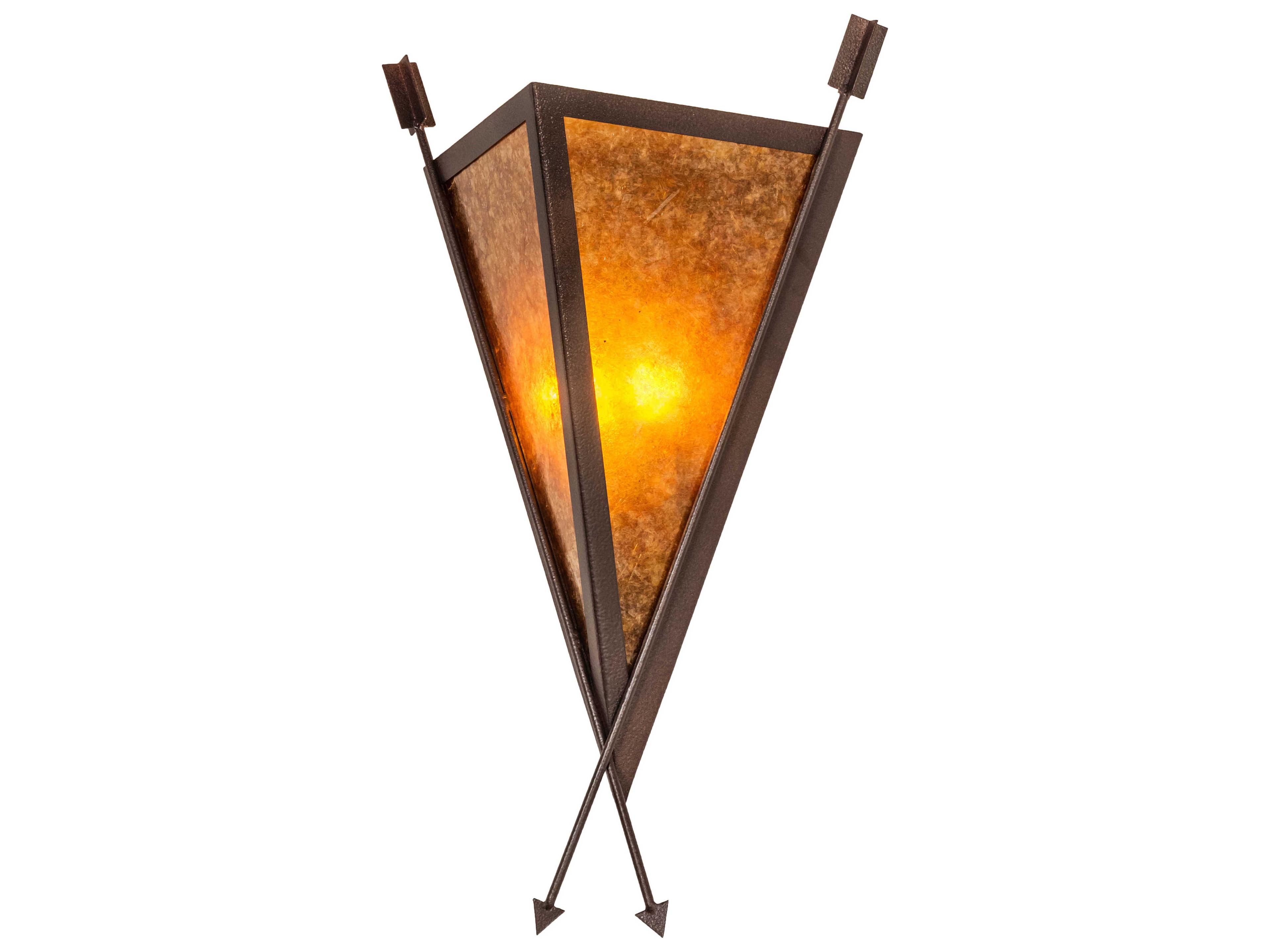 Desert Arrow 2-Light Rust Red Glass Wall Sconce