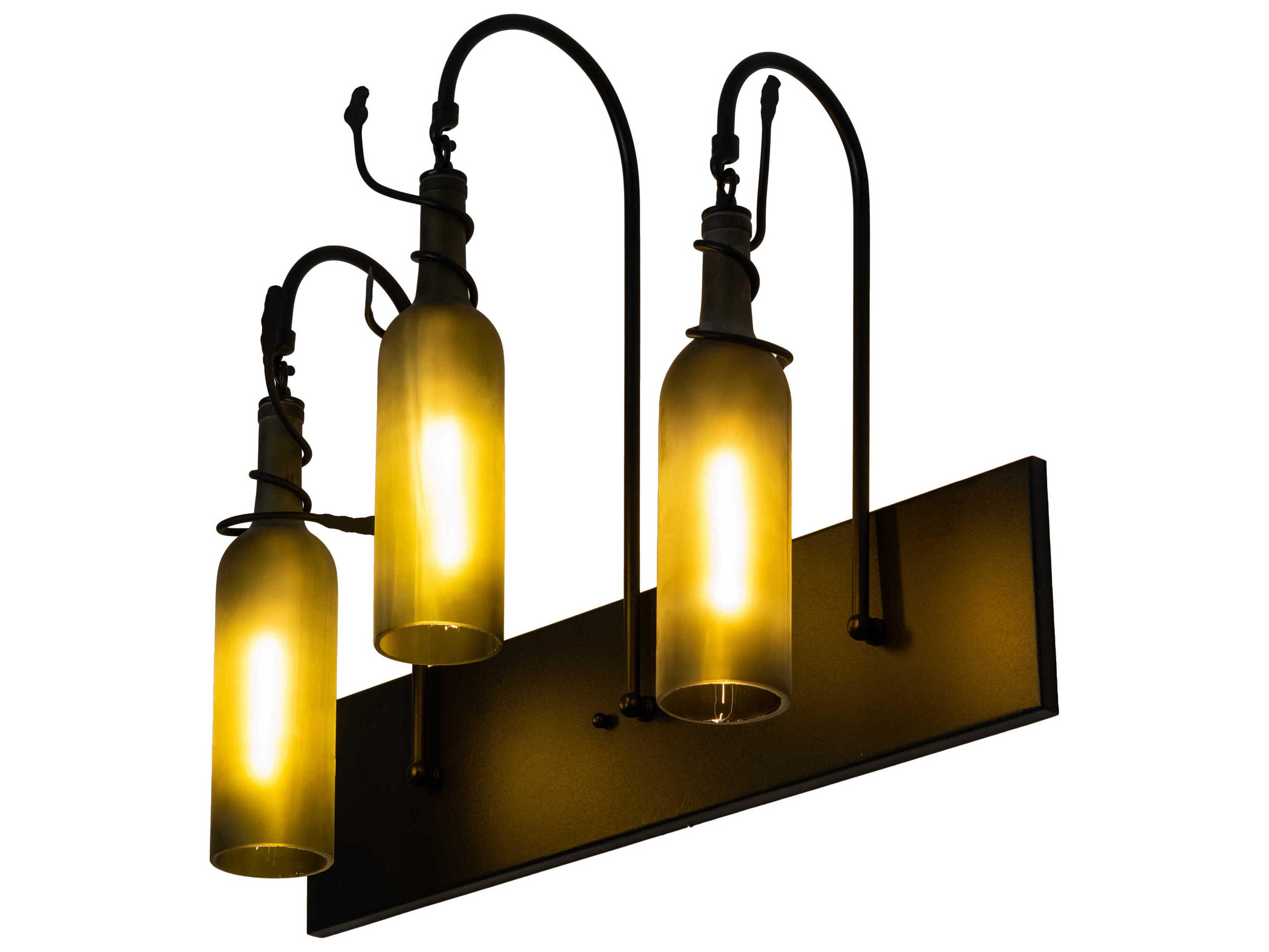 Tuscan Vineyard 3-Light Black Glass Vanity Light