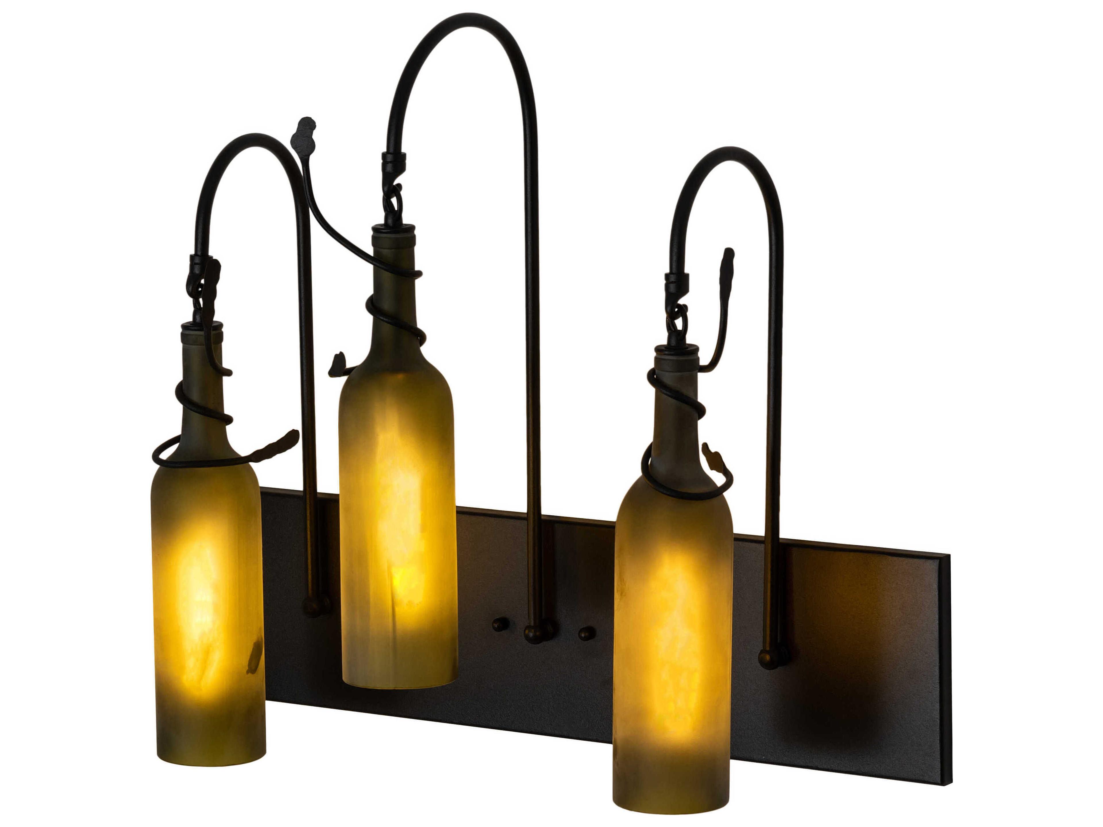 Meyda Tuscan Vineyard 3-Light Black Glass Vanity Light