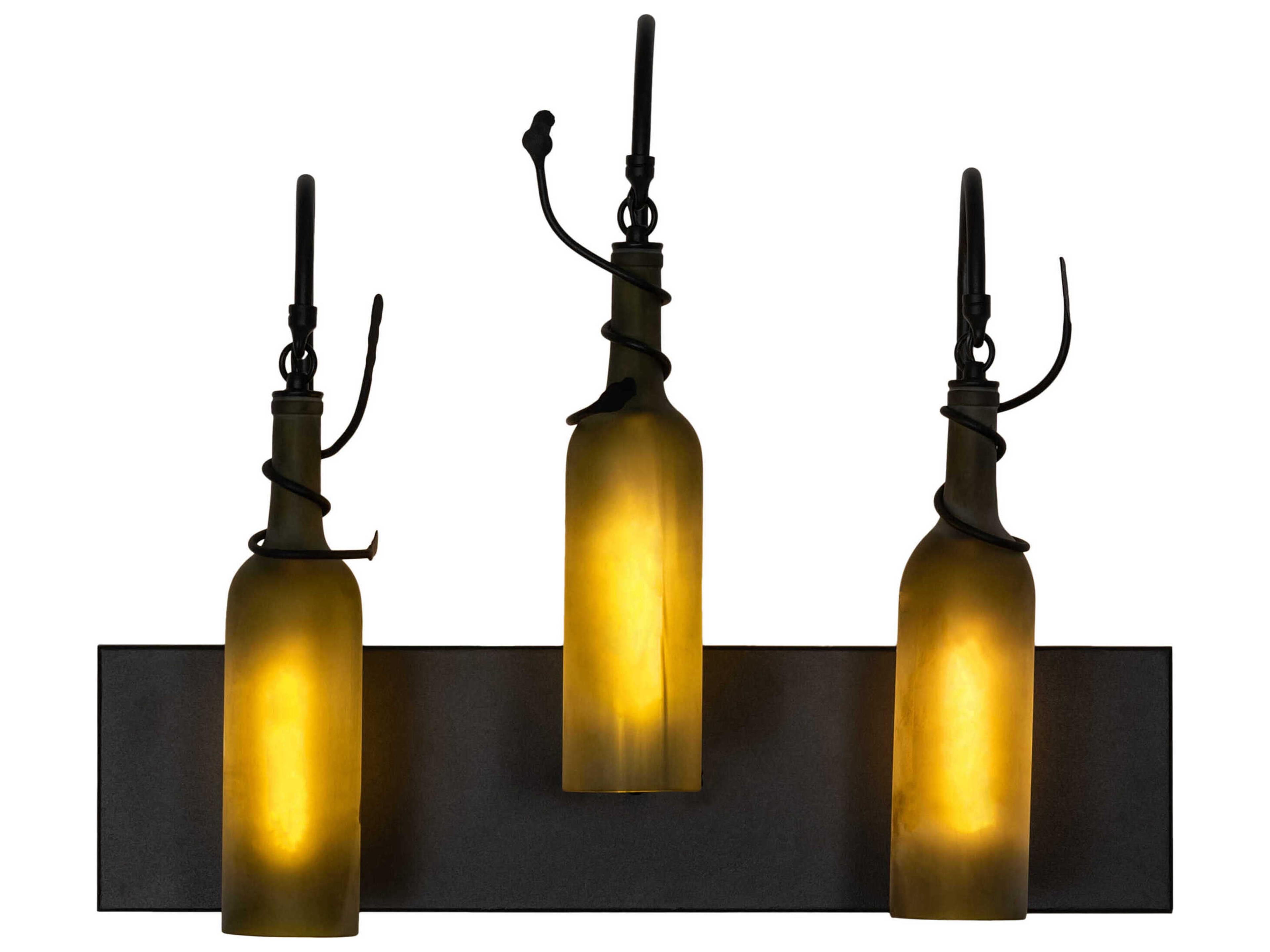 Meyda Tuscan Vineyard 3-Light Black Glass Vanity Light