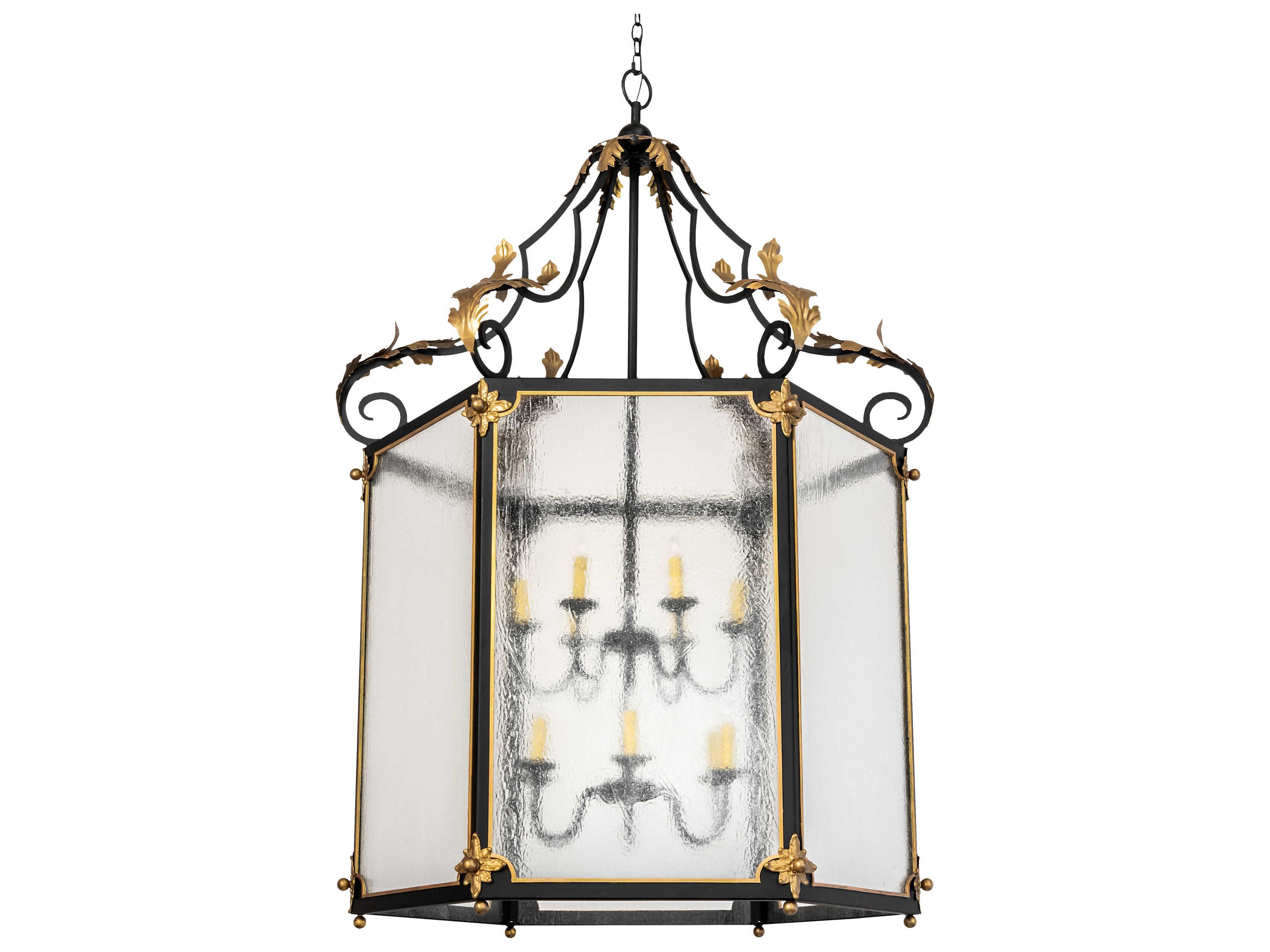 Meyda 12-Light Black Glass Chandelier