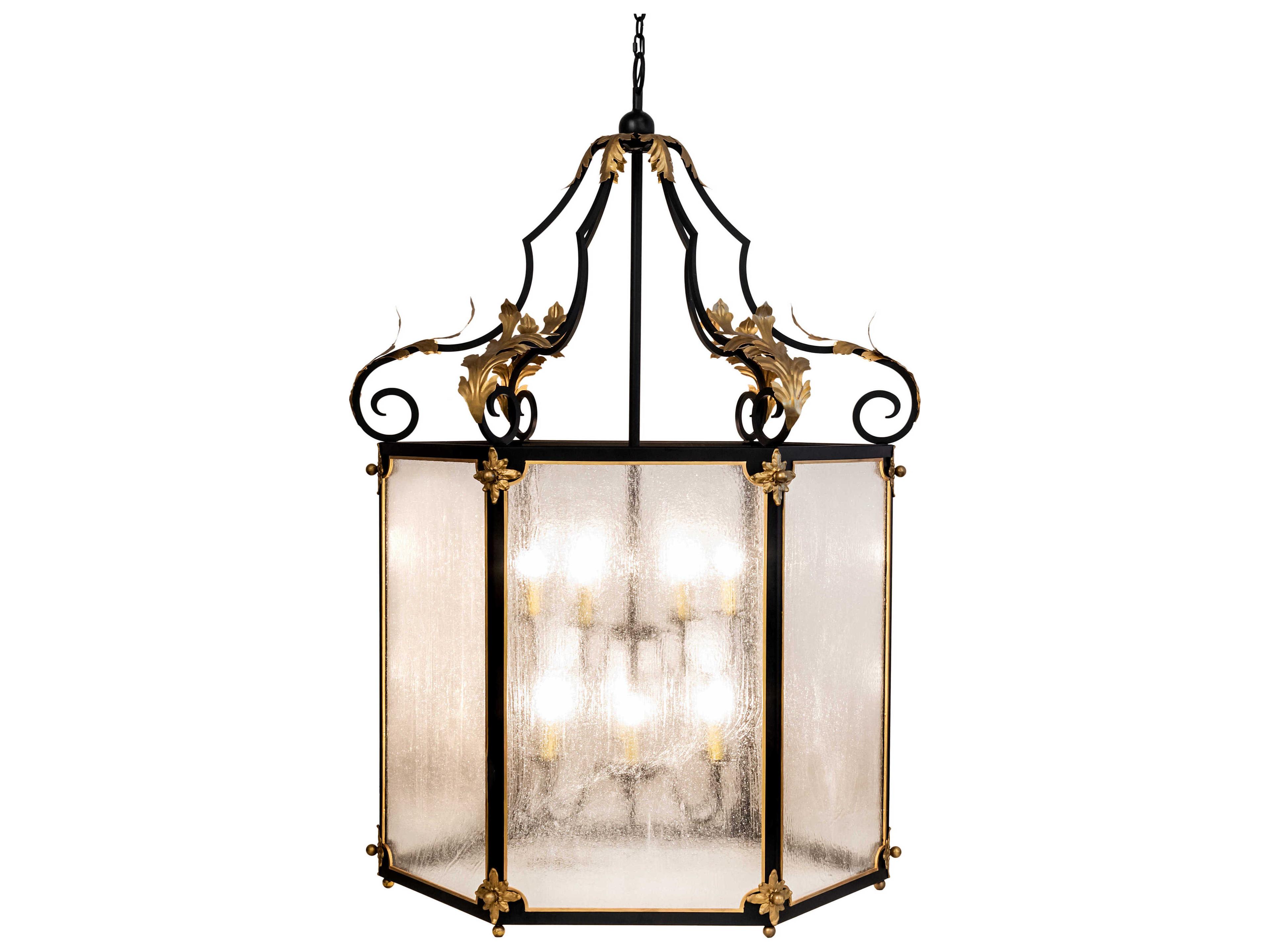 Meyda 12-Light Black Glass Chandelier