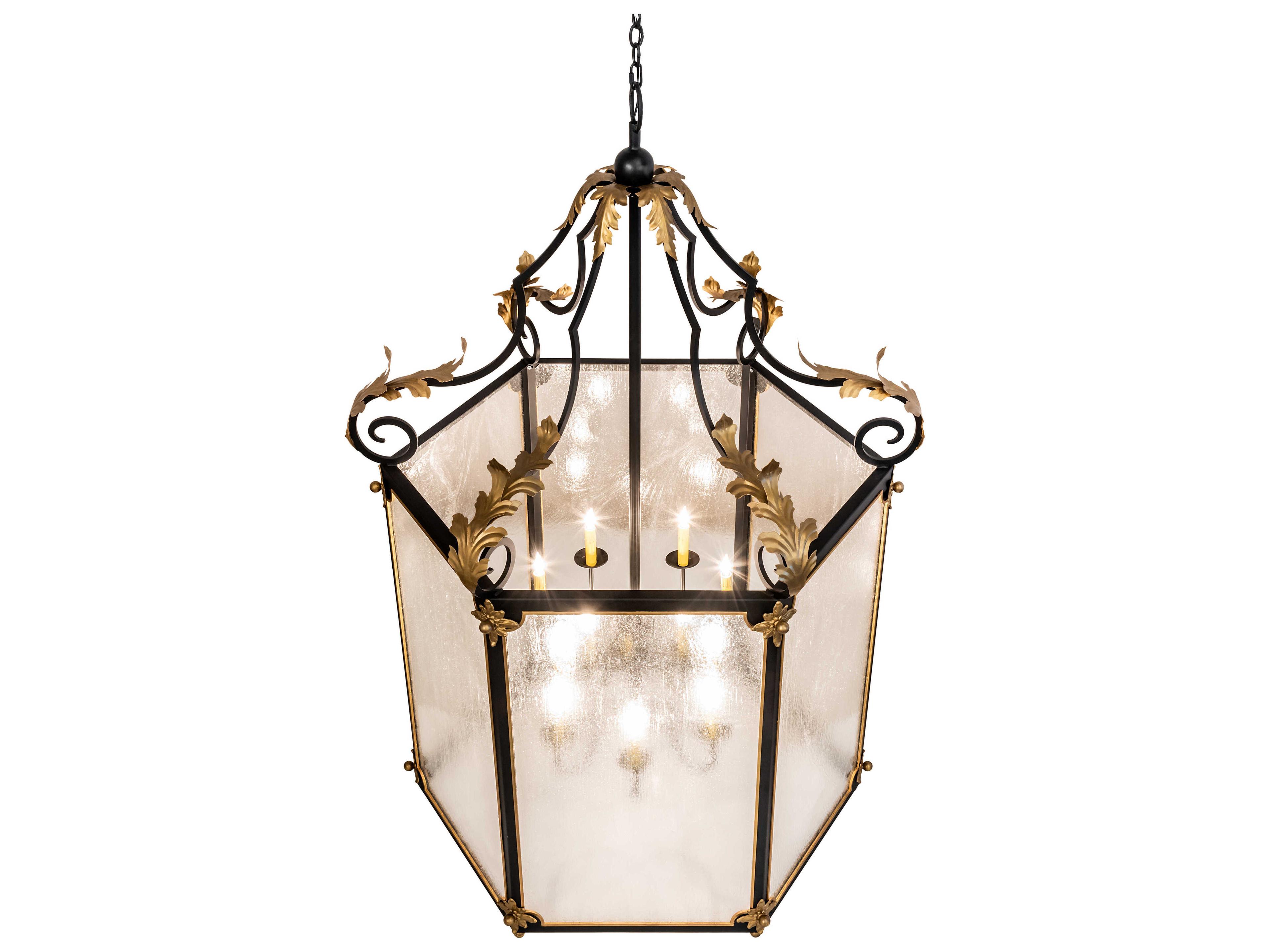 Meyda 12-Light Black Glass Chandelier