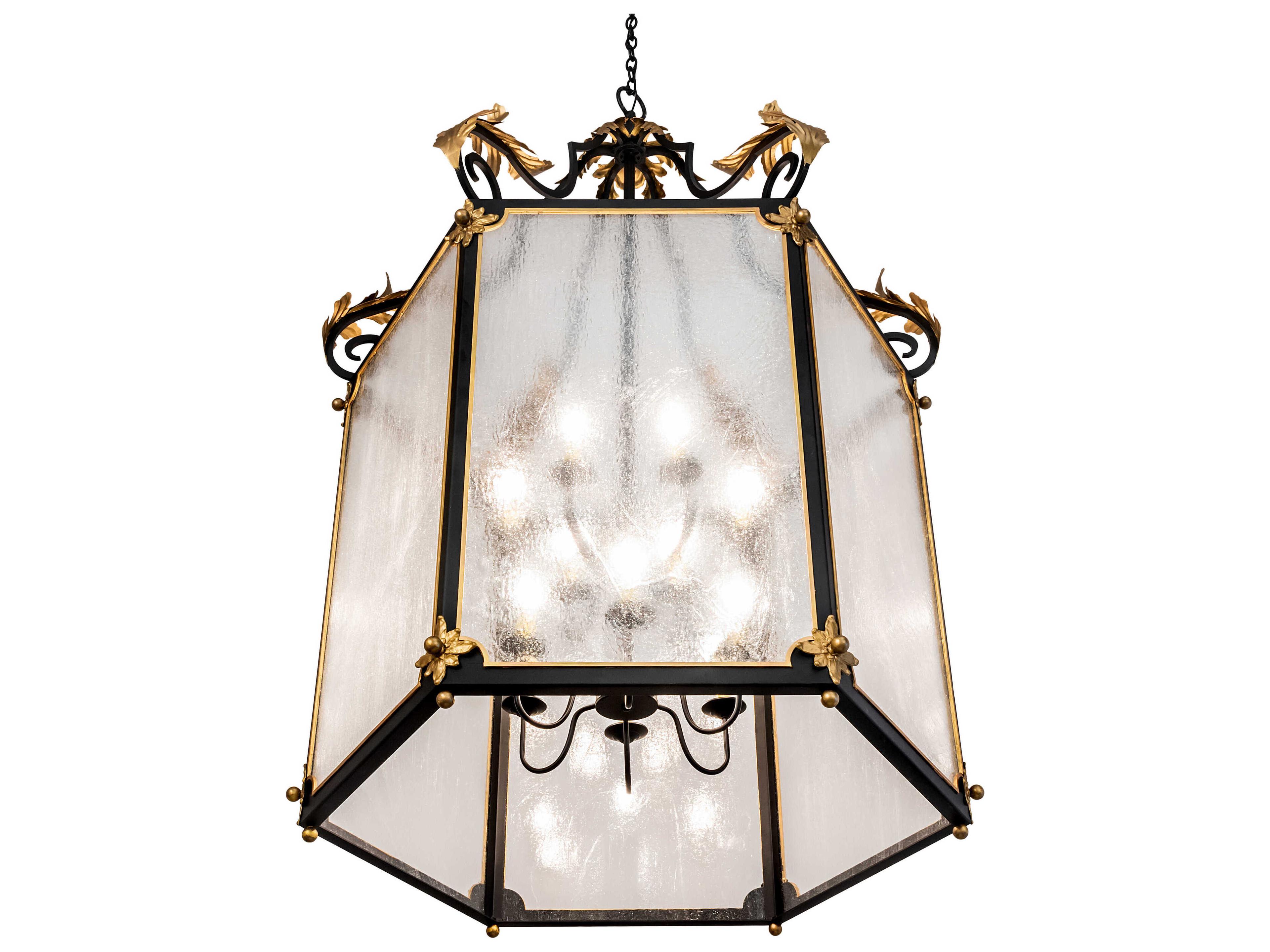 Meyda 12-Light Black Glass Chandelier