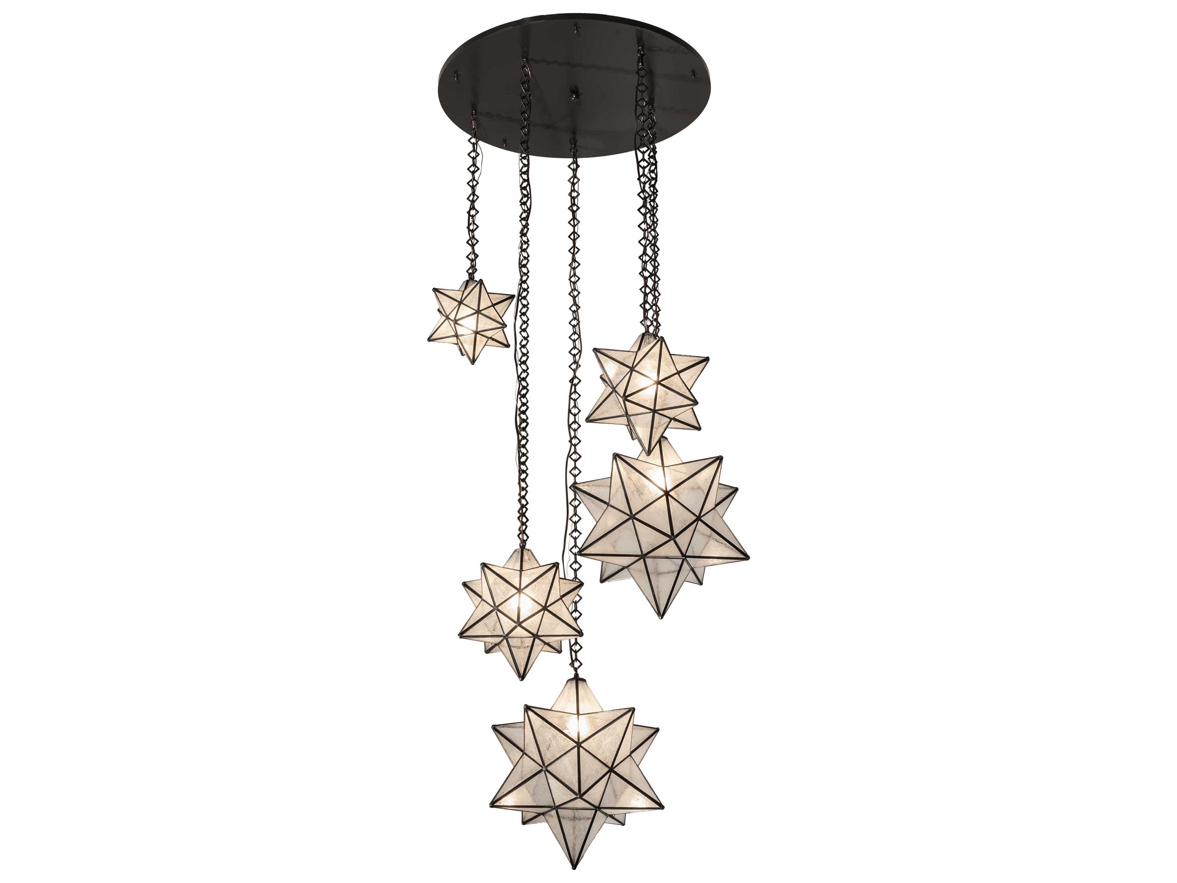 Moravian Star 5-Light Steel Glass Geometric Pendant