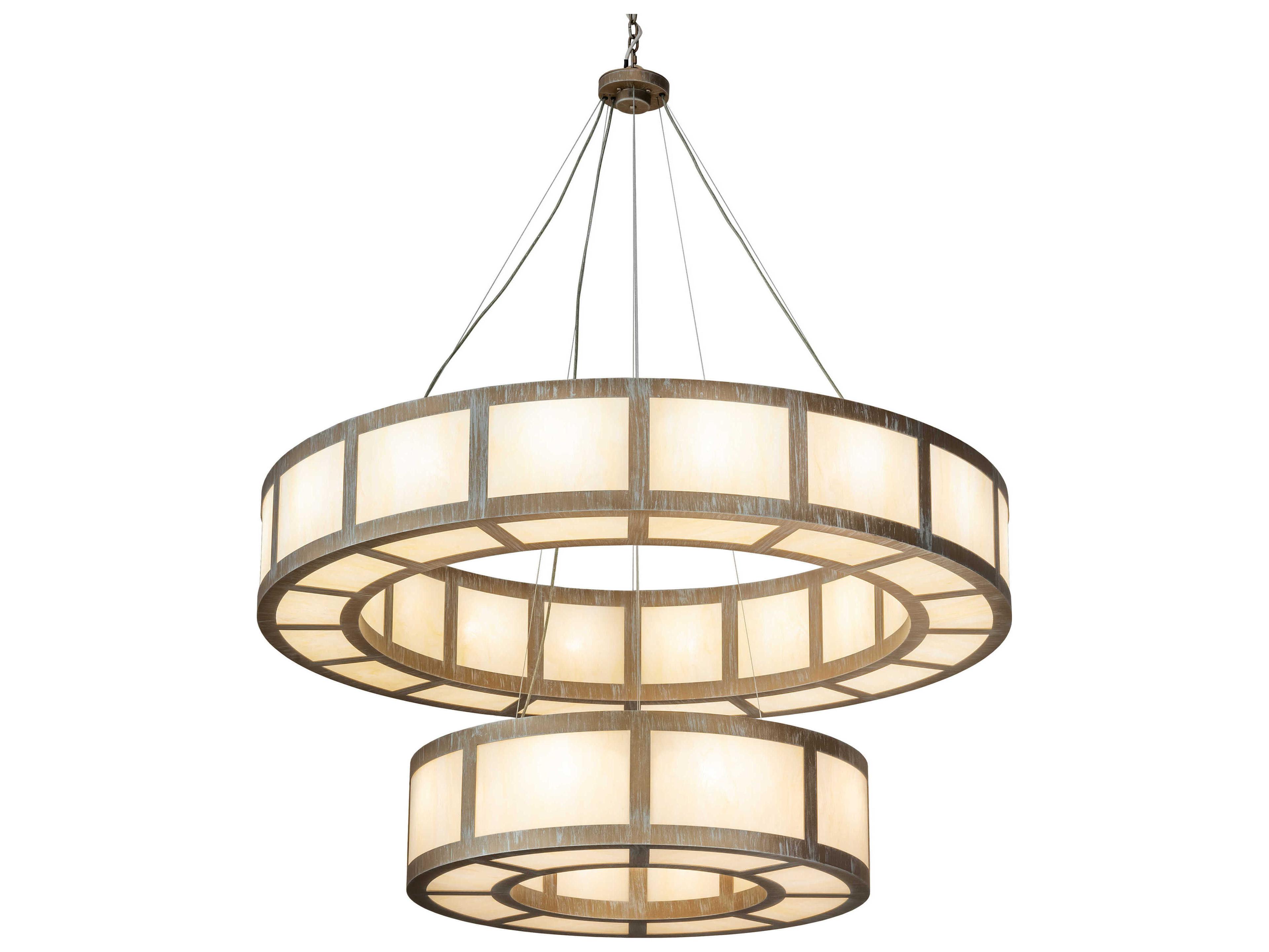 Alessandro 24-Light Antique Silver Round Tiered Pendant