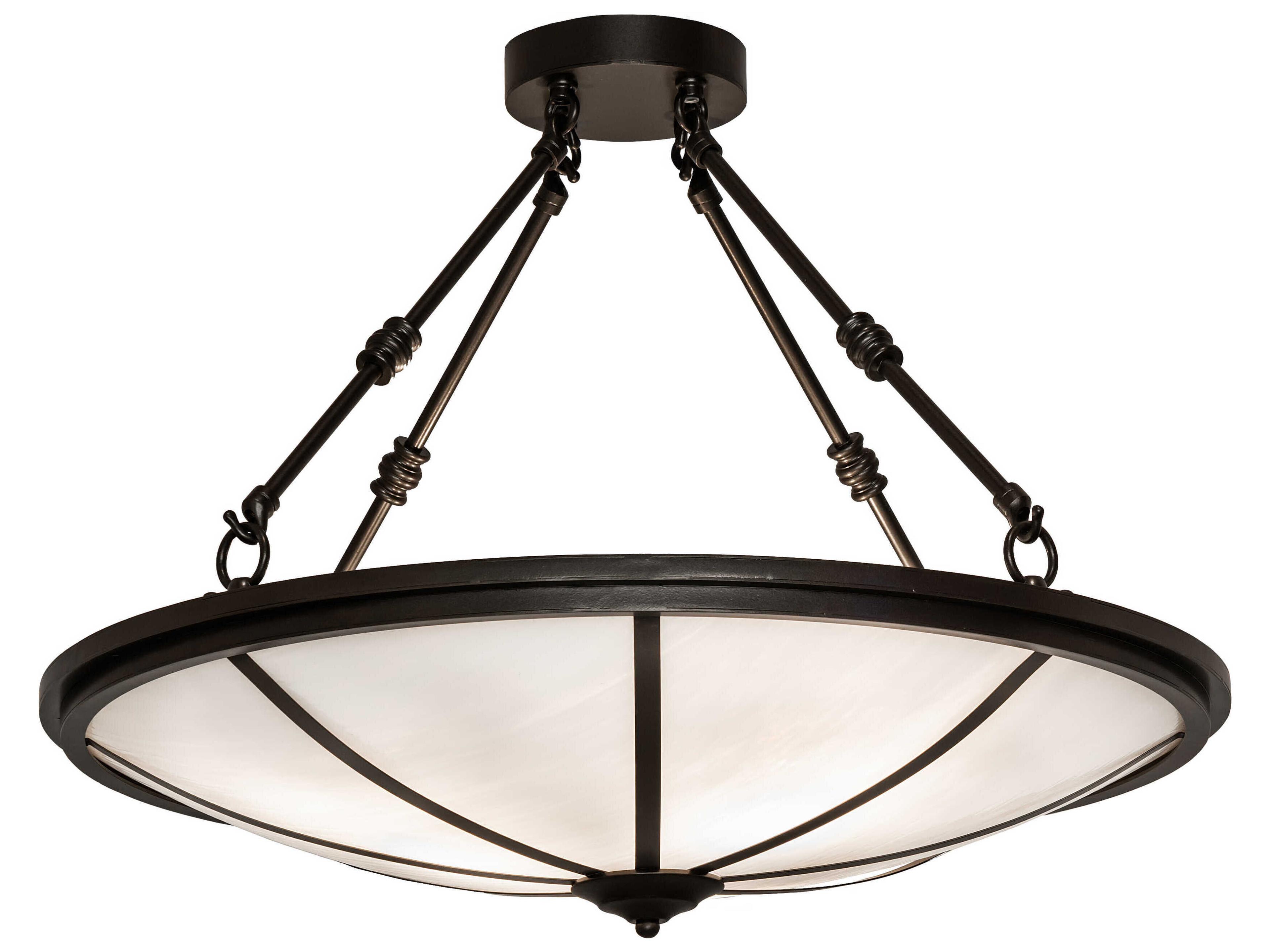 Commerce 3-Light Bronze Glass LED Bowl Semi Flush Mount