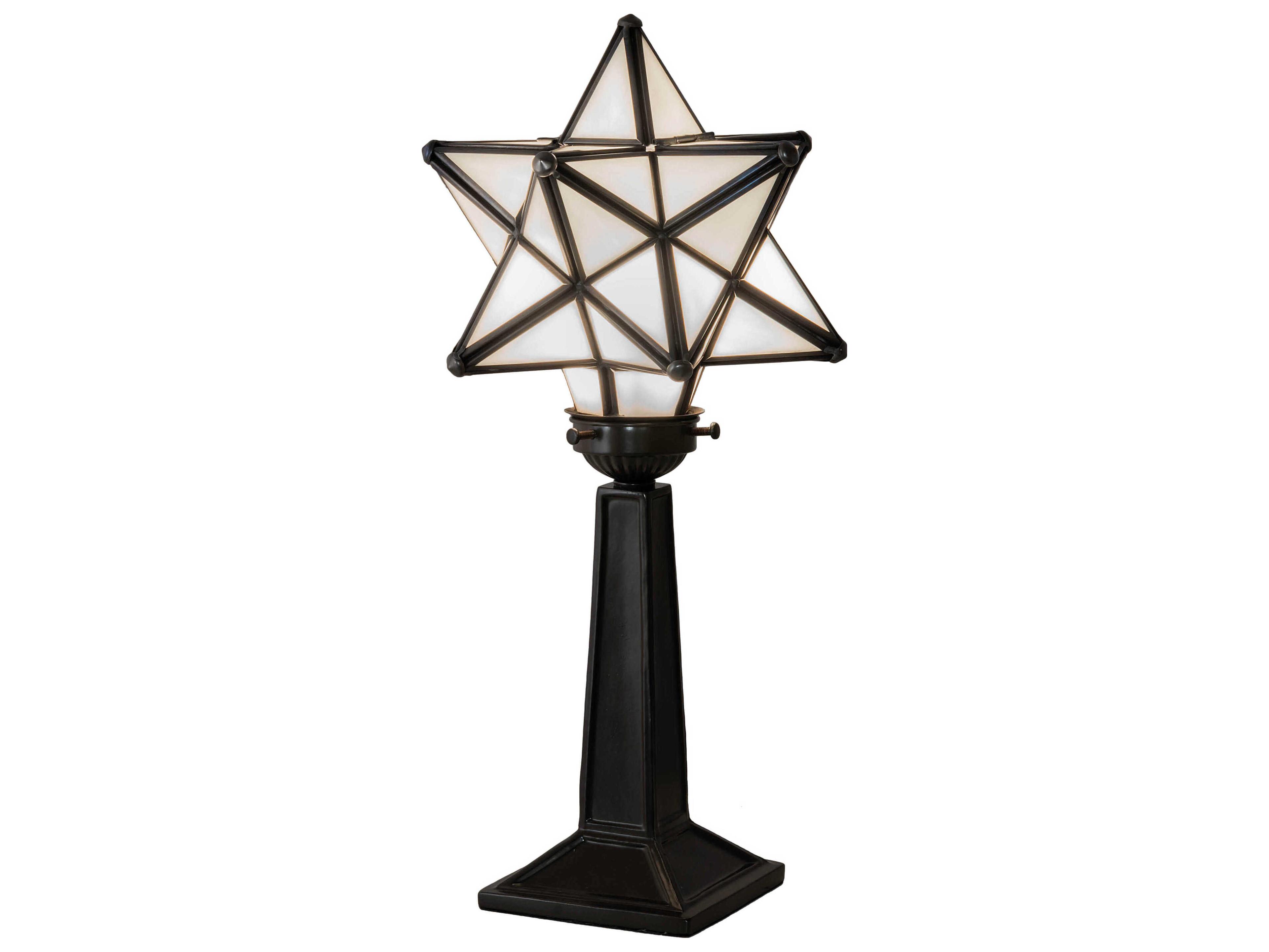 Moravian Star Steel Glass Table Lamp