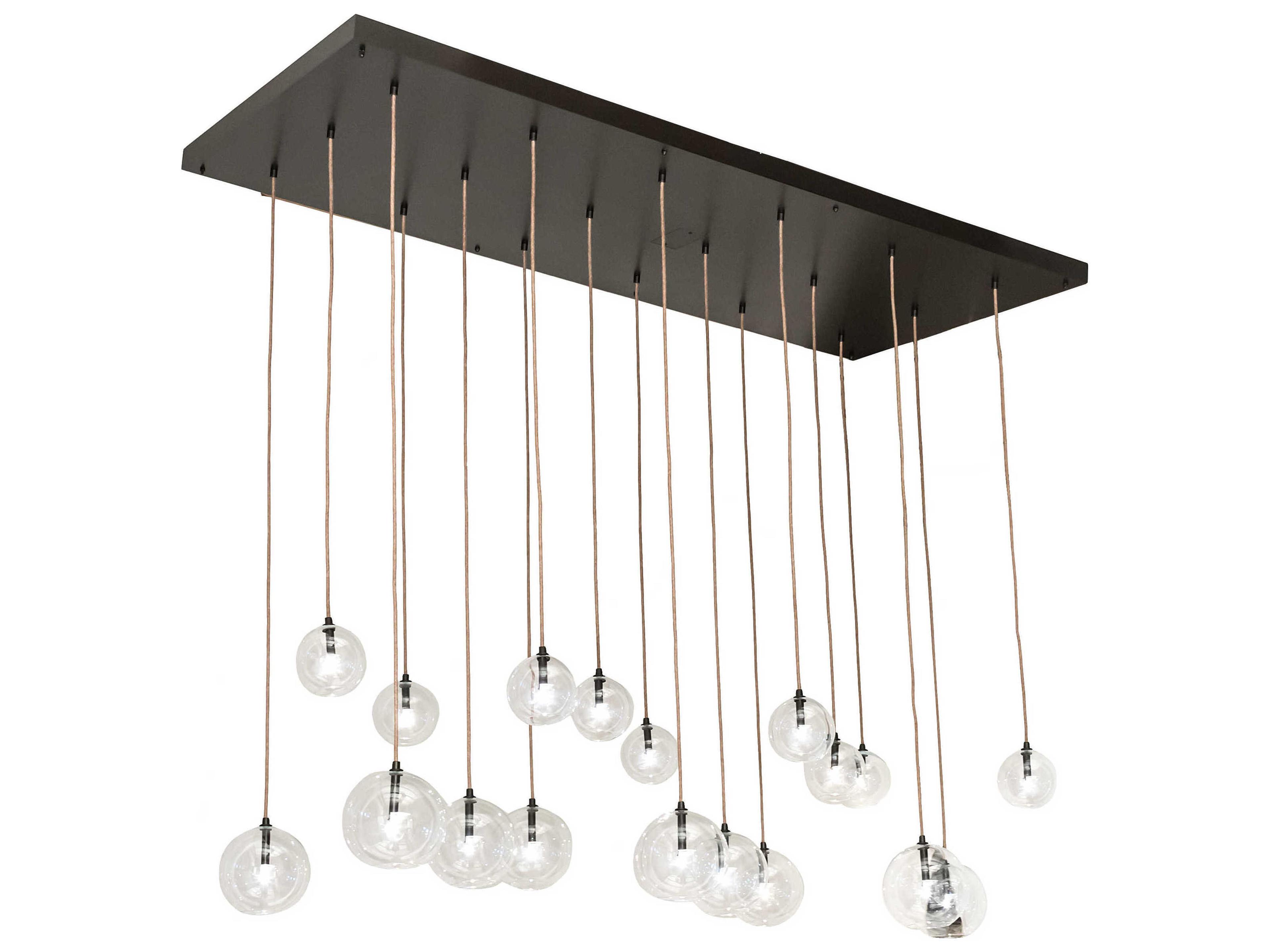 Alva 18-Light8-Light Bronze Glass Globe Linear Island Pendant