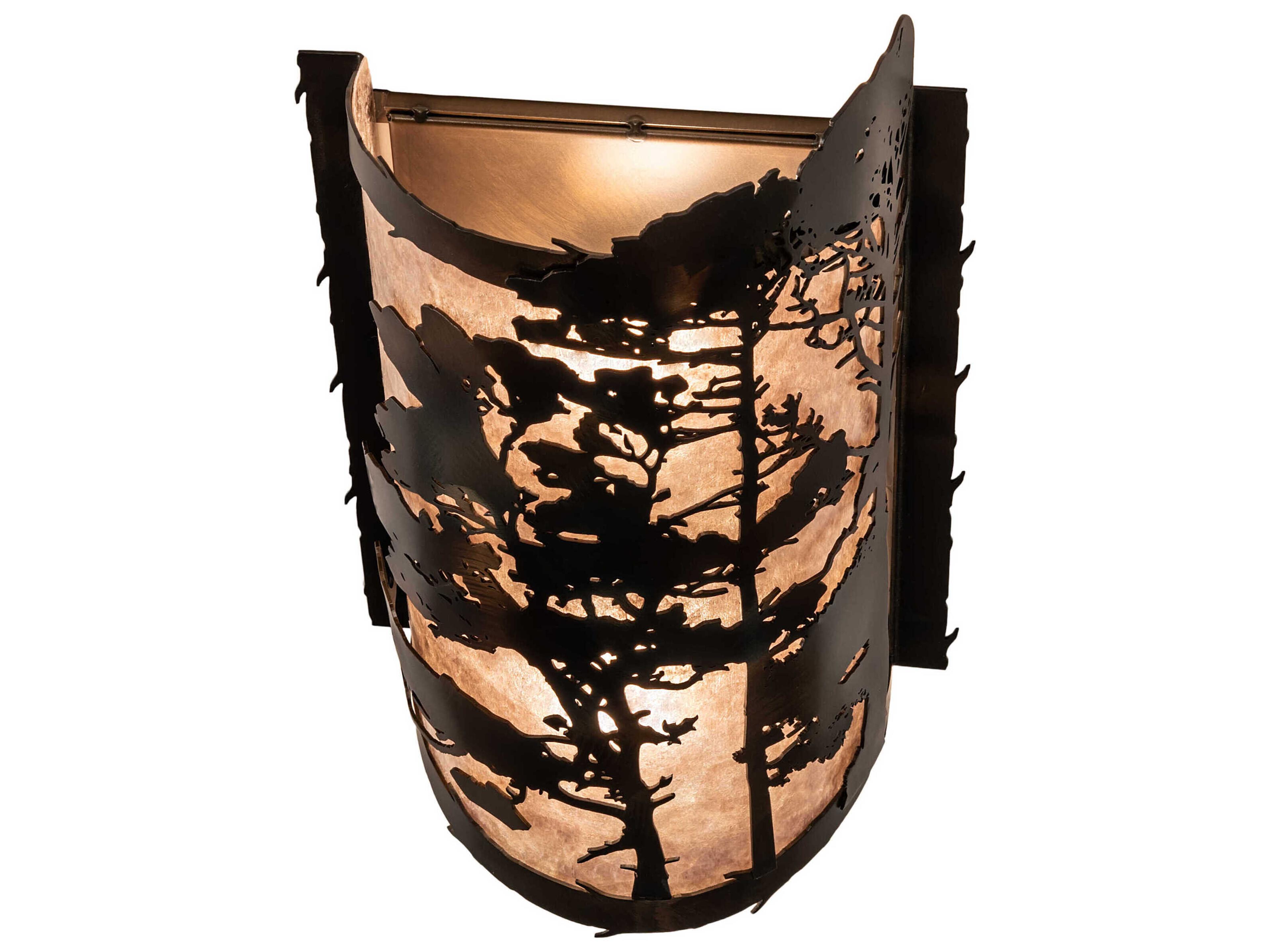 Meyda 2-Light Bronze Glass Wall Sconce