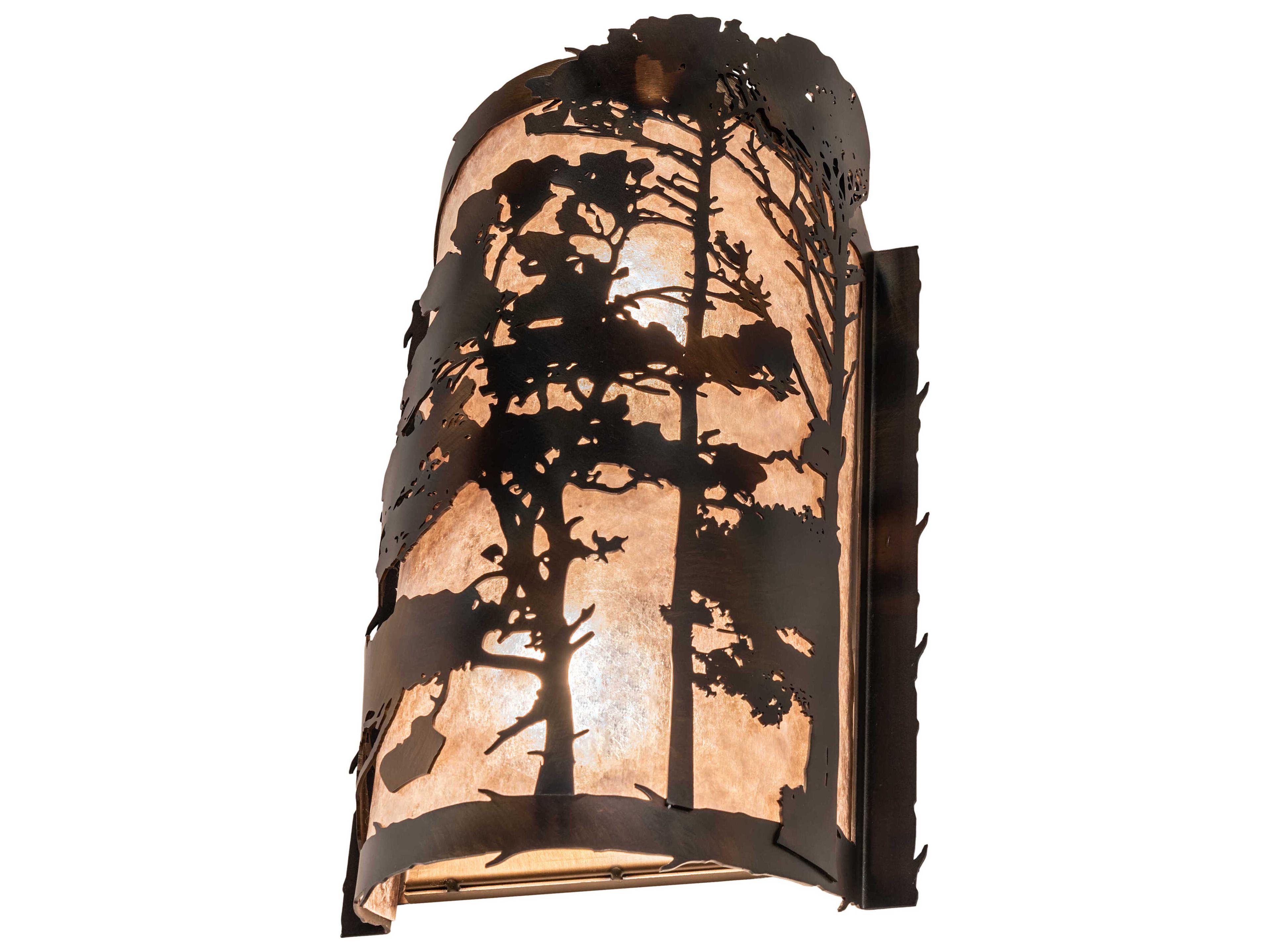 Meyda 2-Light Bronze Glass Wall Sconce